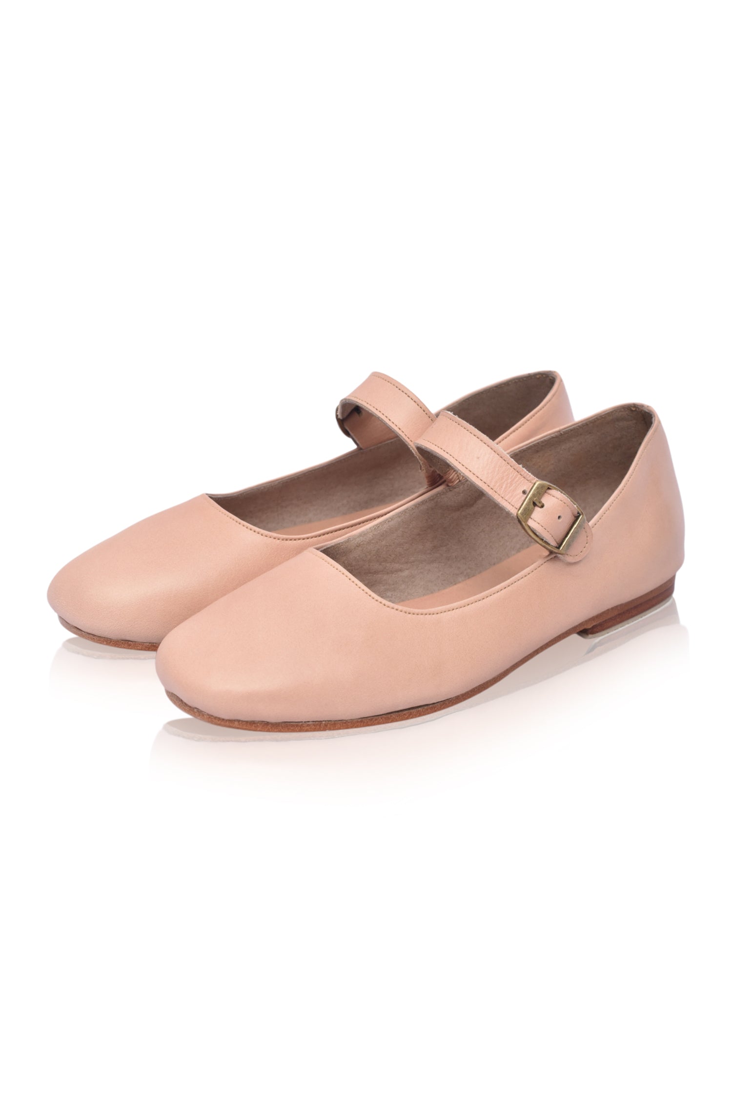 Buy Belle Rose Round Toe Leather Flats by Bali ELF