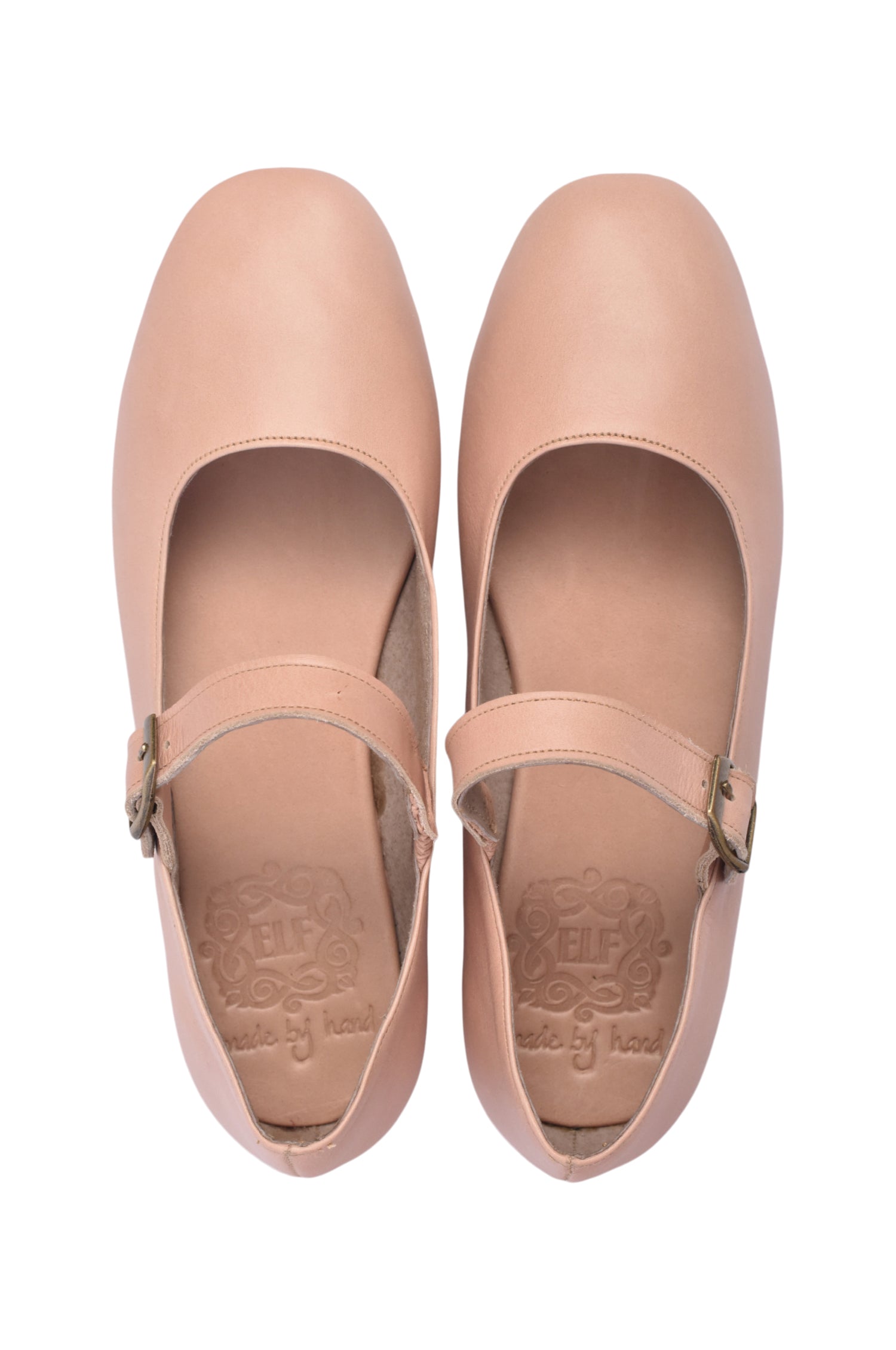 Buy Belle Rose Round Toe Leather Flats by Bali ELF