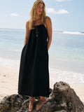 Buy Bliss Flow Maxi Dress - Black by The Handloom