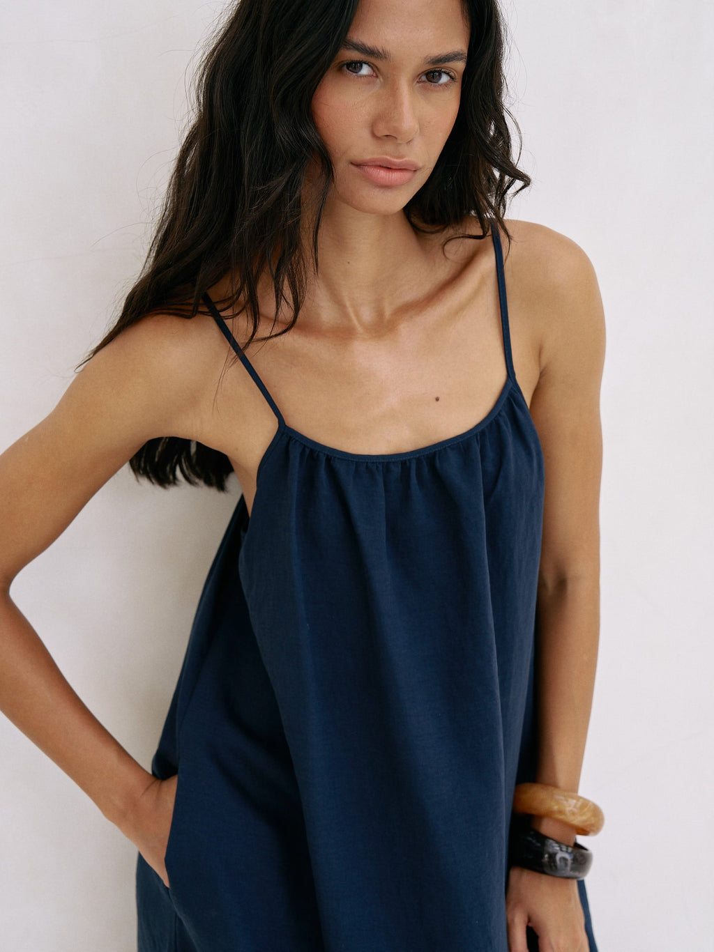 Buy Bliss Flow Maxi Dress - Navy by The Handloom