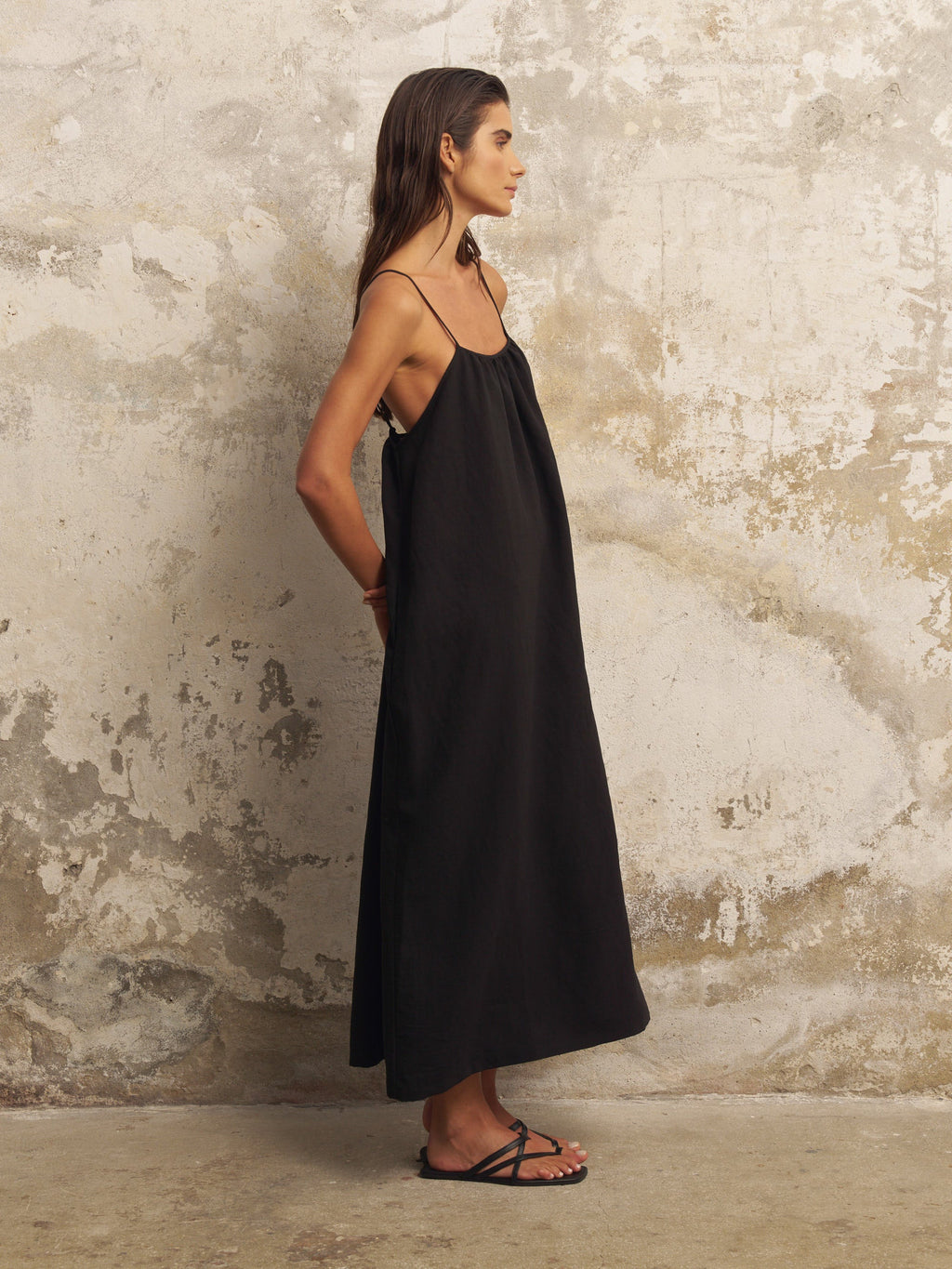 Buy Bliss Flow Maxi Dress - Black by The Handloom