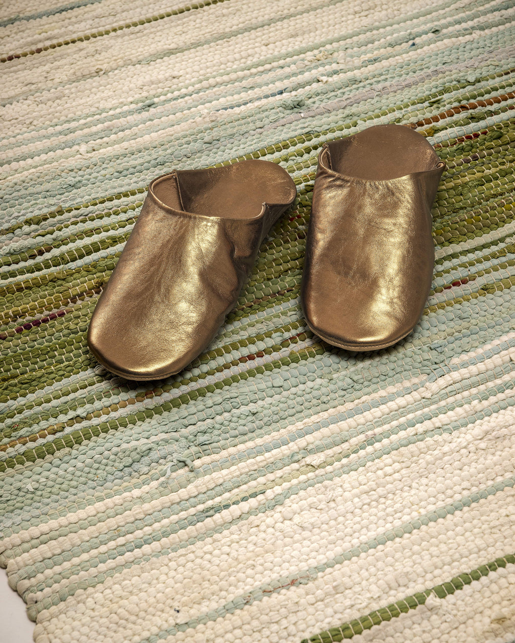 Buy Bronze Glamour - Leather Slippers by Choost
