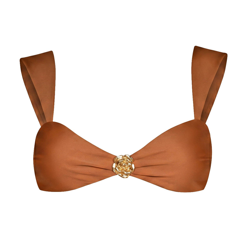 The Segara High-Cut Recycled Bikini in Sienna Brown