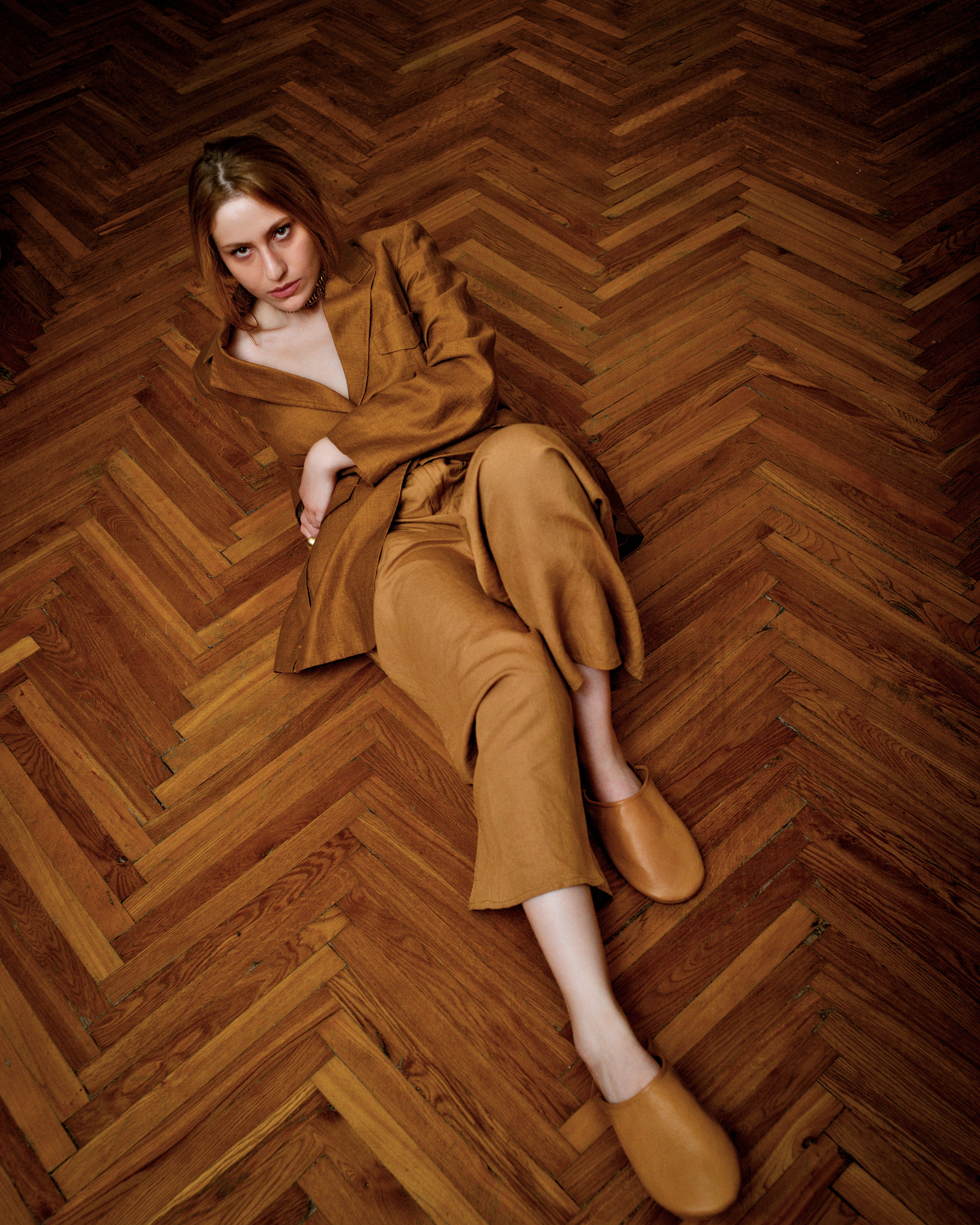 Buy Caramel Brew - Leather Slippers by Choost