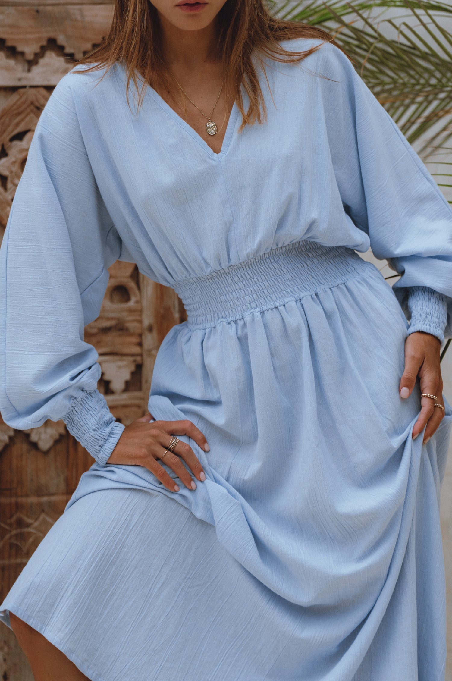 Carla Long Sleeve Linen Dress