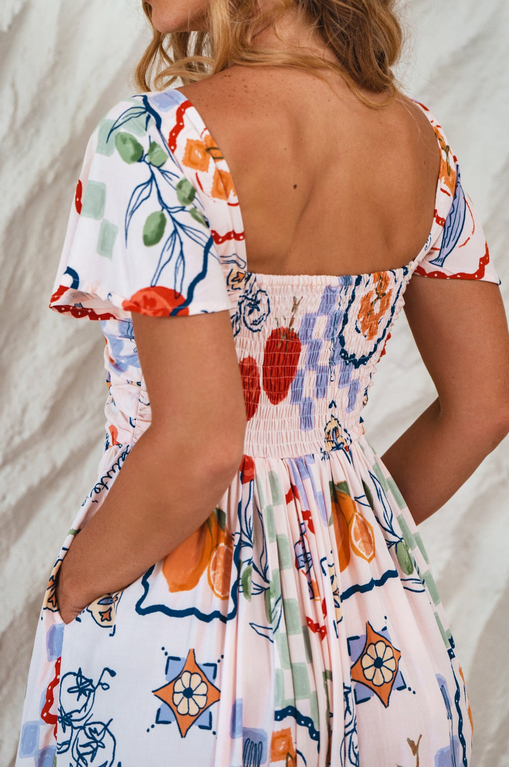 Buy Clemente Gathered Midi Dress by Bali ELF