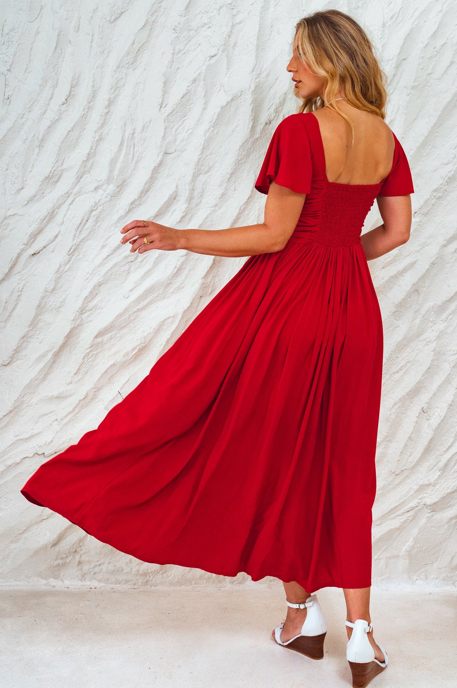 Buy Clemente Gathered Midi Dress by Bali ELF