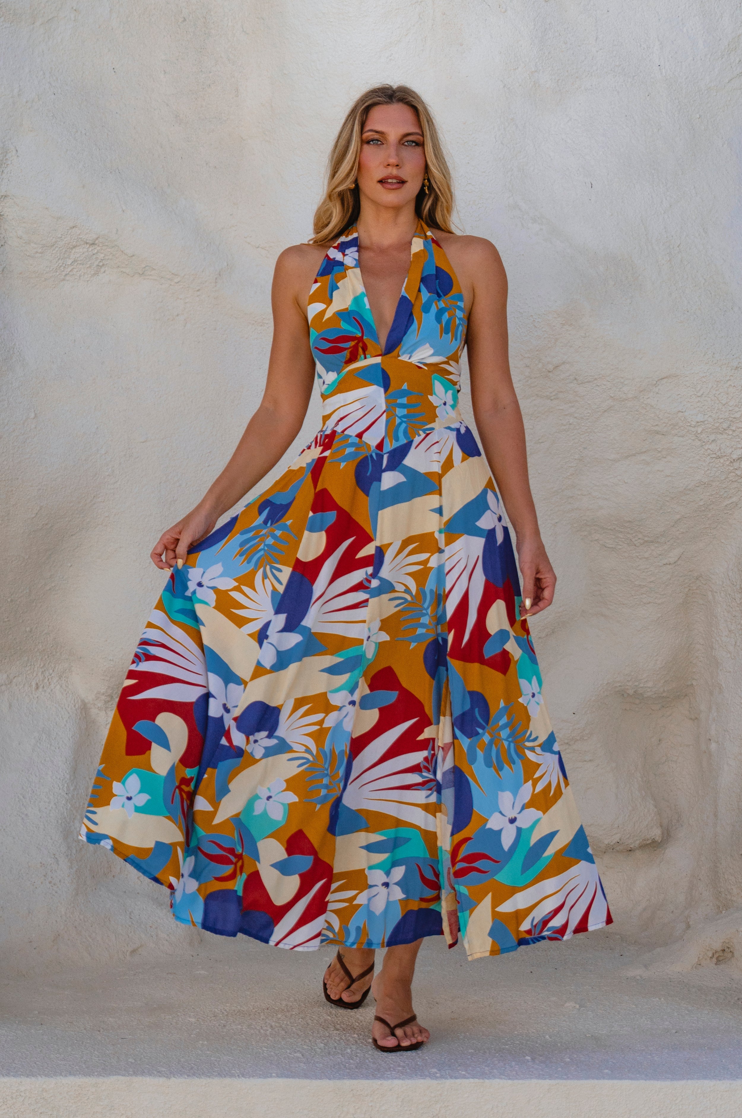 Buy Costa Brava Halterneck Maxi Dress by ELF