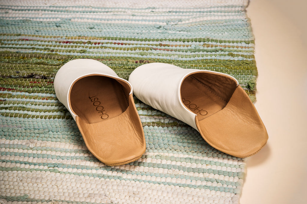 Buy Creamy Cappuccino - Leather Slippers by Choost