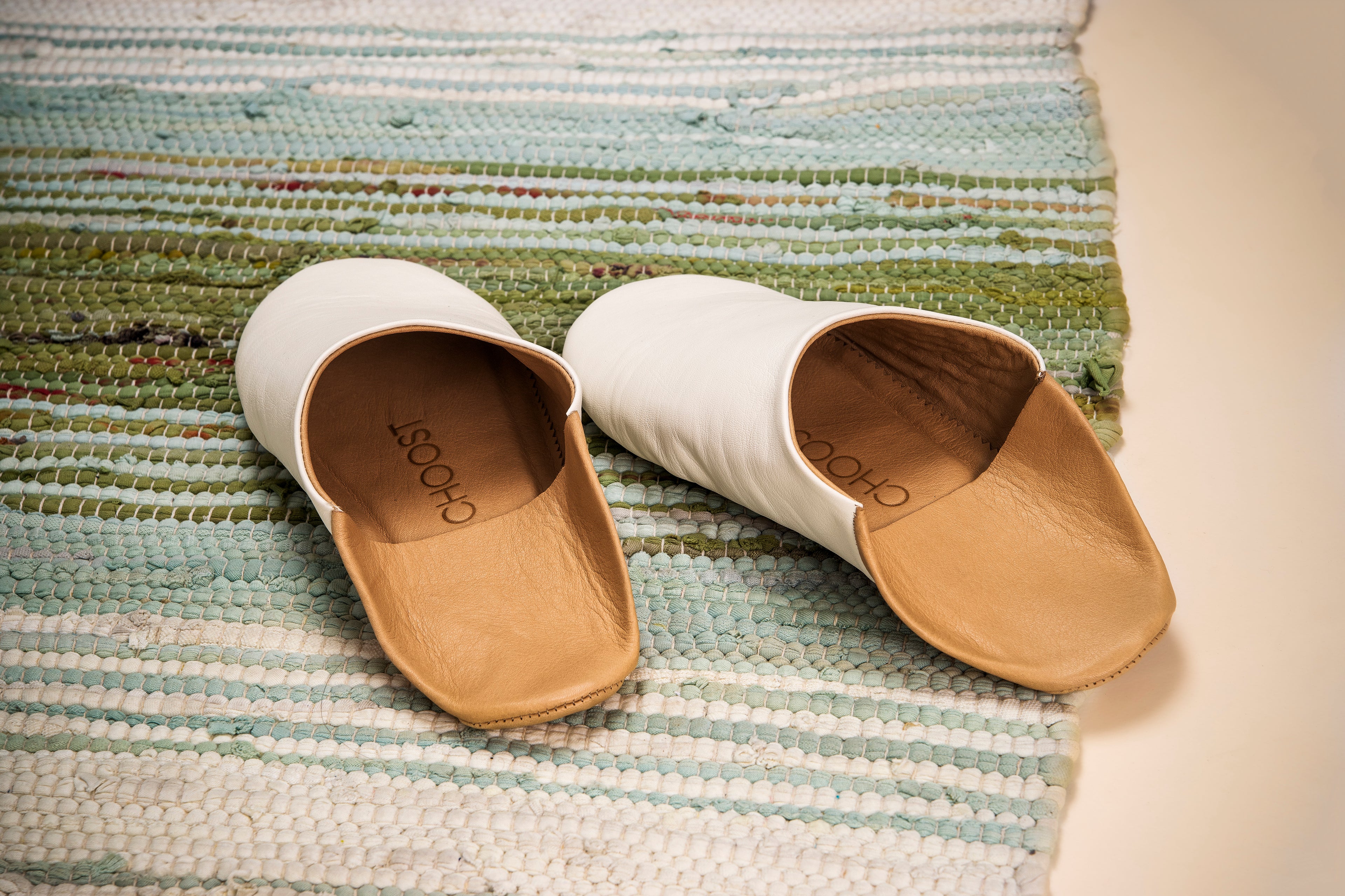 Buy Creamy Cappuccino - Leather Slippers by Choost
