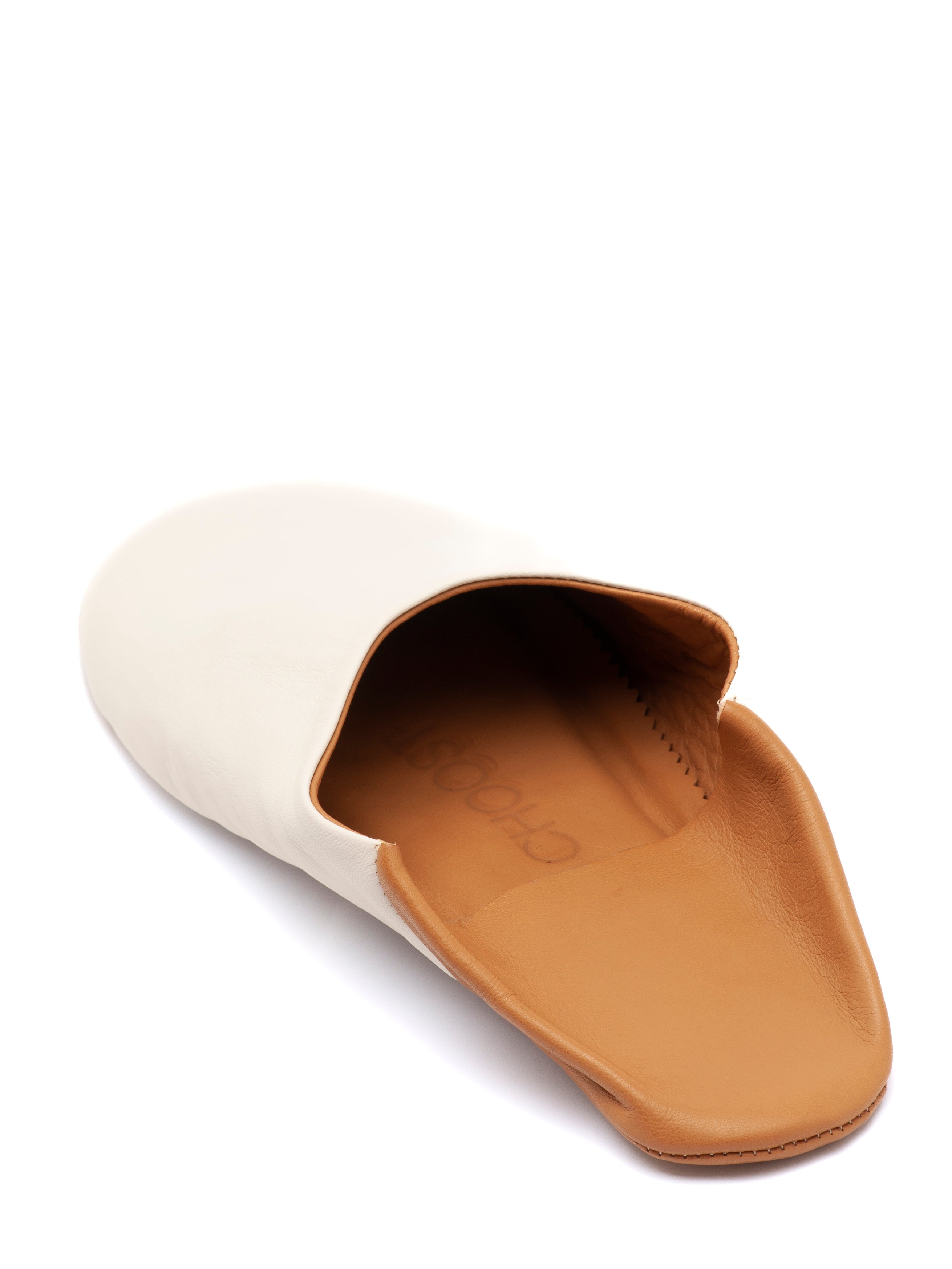 Buy Creamy Cappuccino - Leather Slippers by Choost