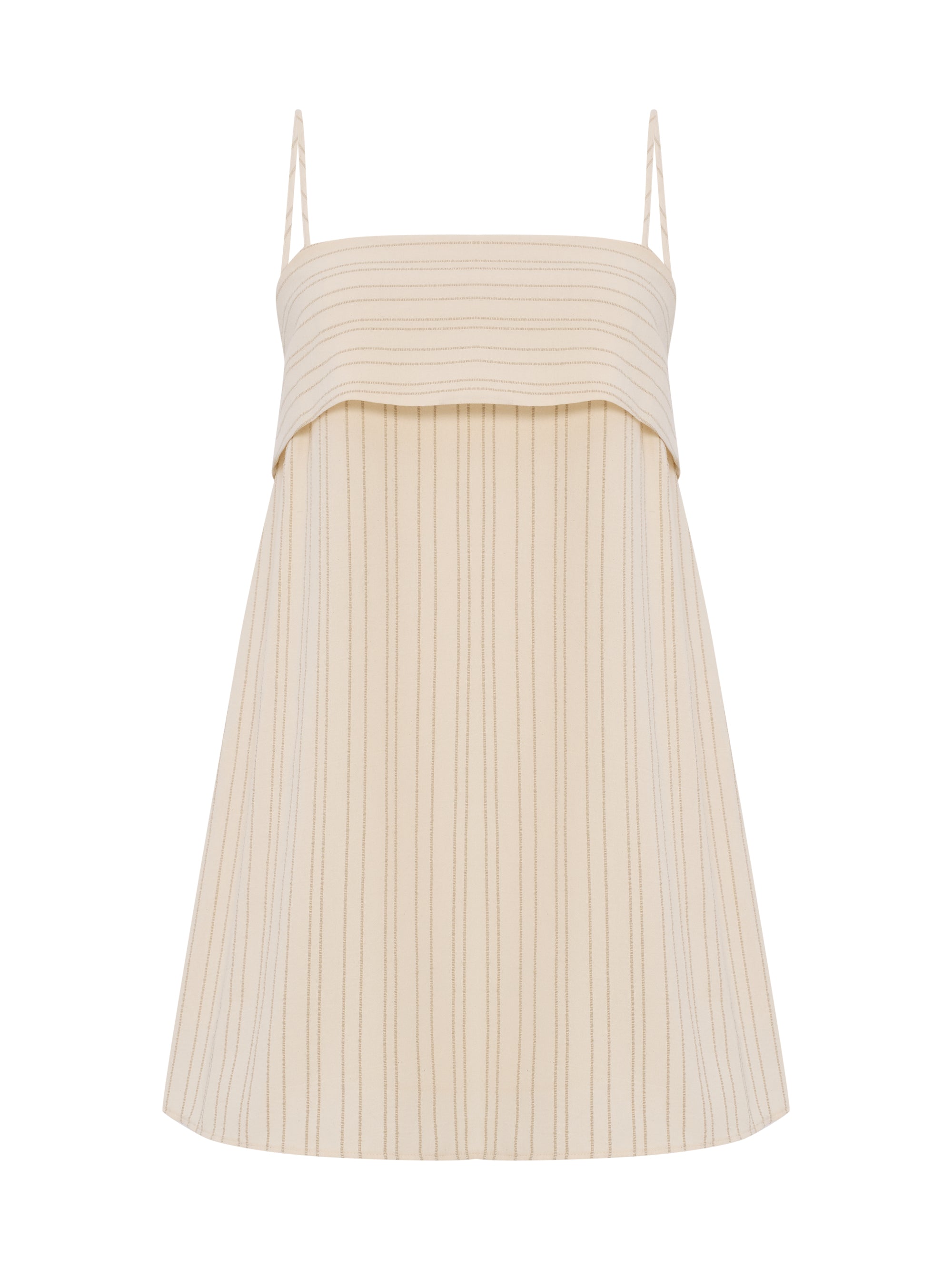Buy Puglia Stripes Mini Dress - Oatmeal by The Handloom