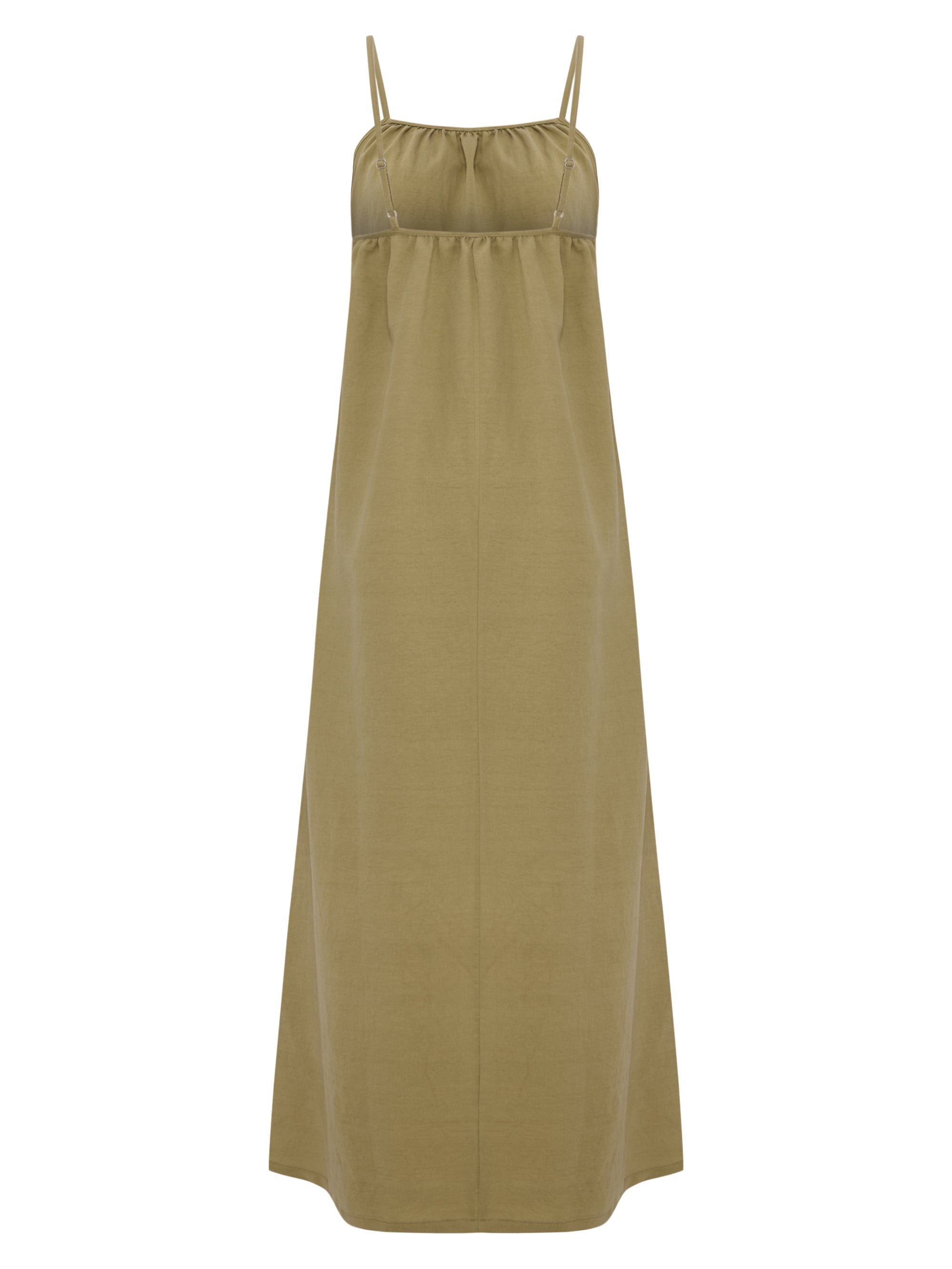 Buy Bliss Flow Maxi Dress - Khaki Green by The Handloom