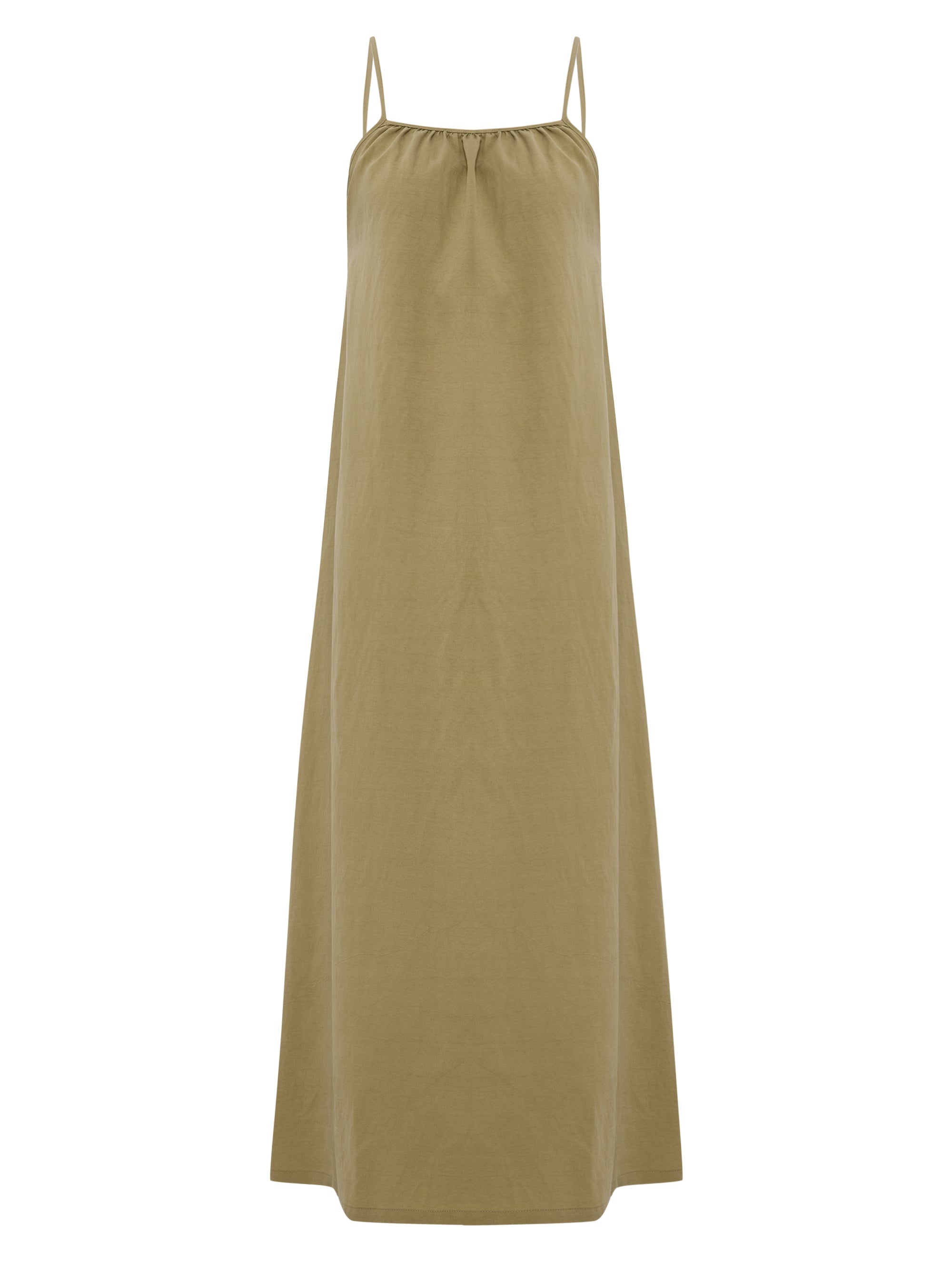 Buy Bliss Flow Maxi Dress - Khaki Green by The Handloom