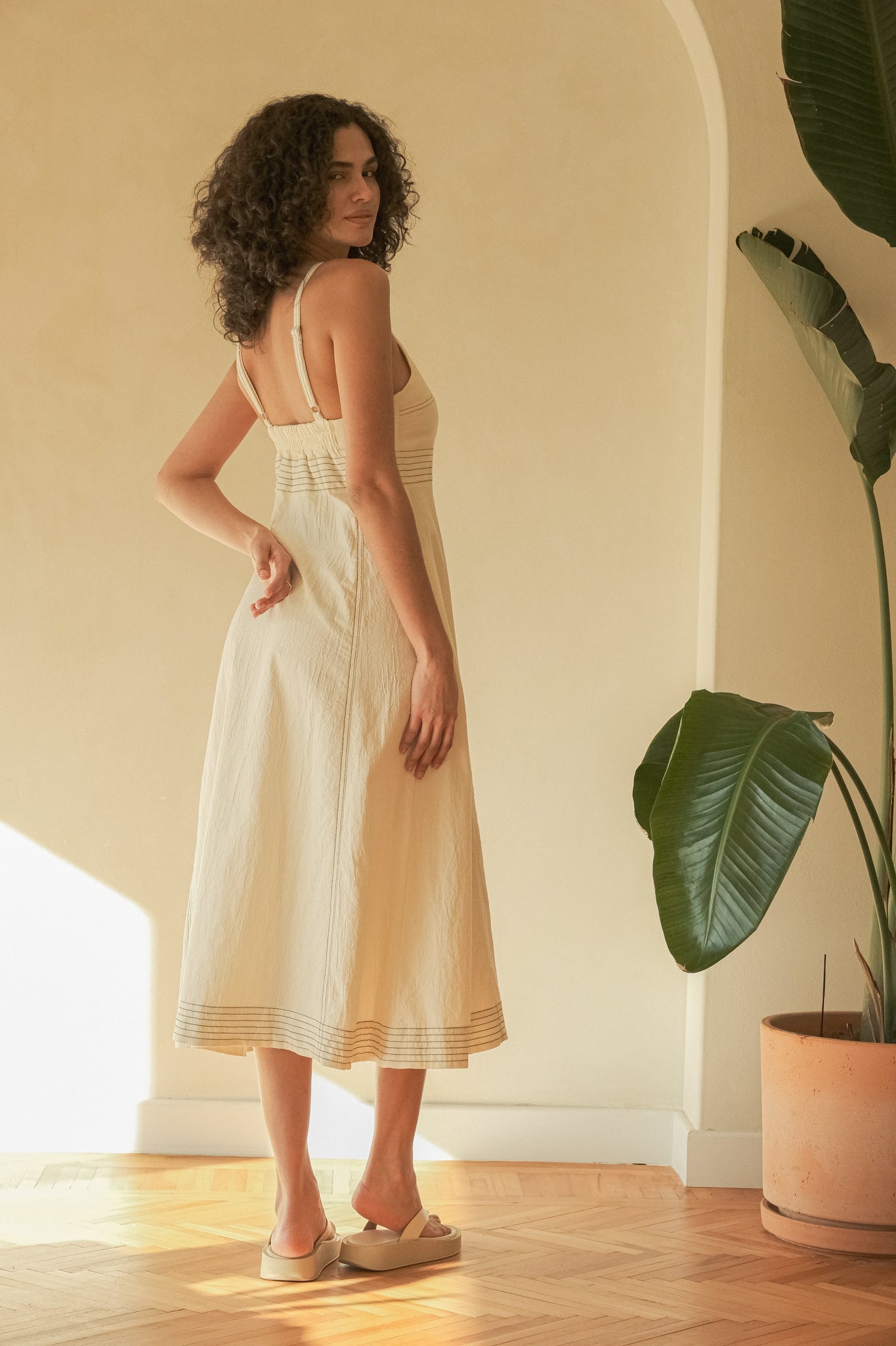 Buy Eva Maxi Dress - Natural by The Handloom
