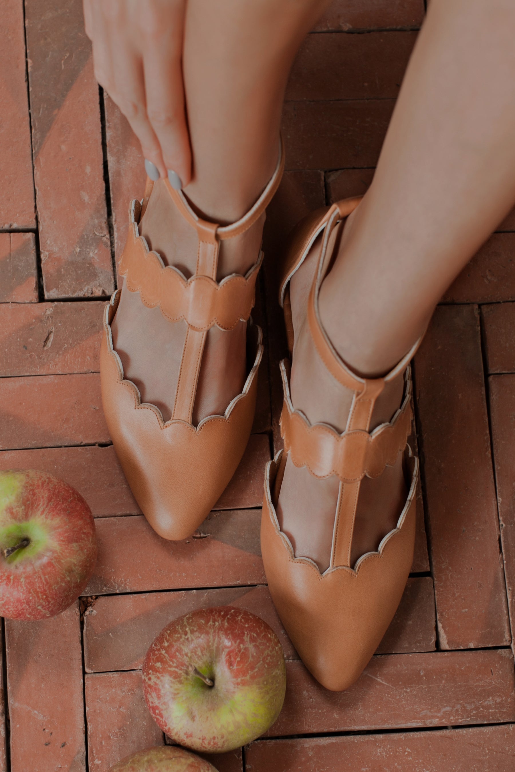 Buy Gardenia Pointy Toe Leather Flats by Bali ELF