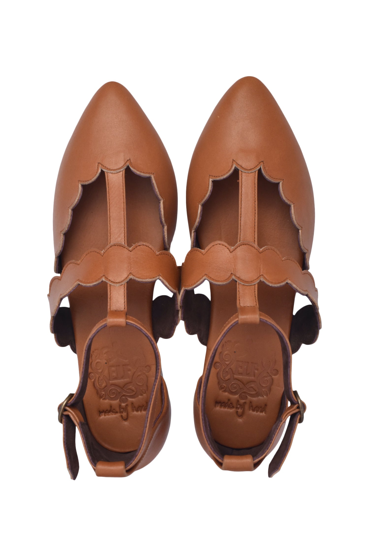 Buy Gardenia Pointy Toe Leather Flats by Bali ELF