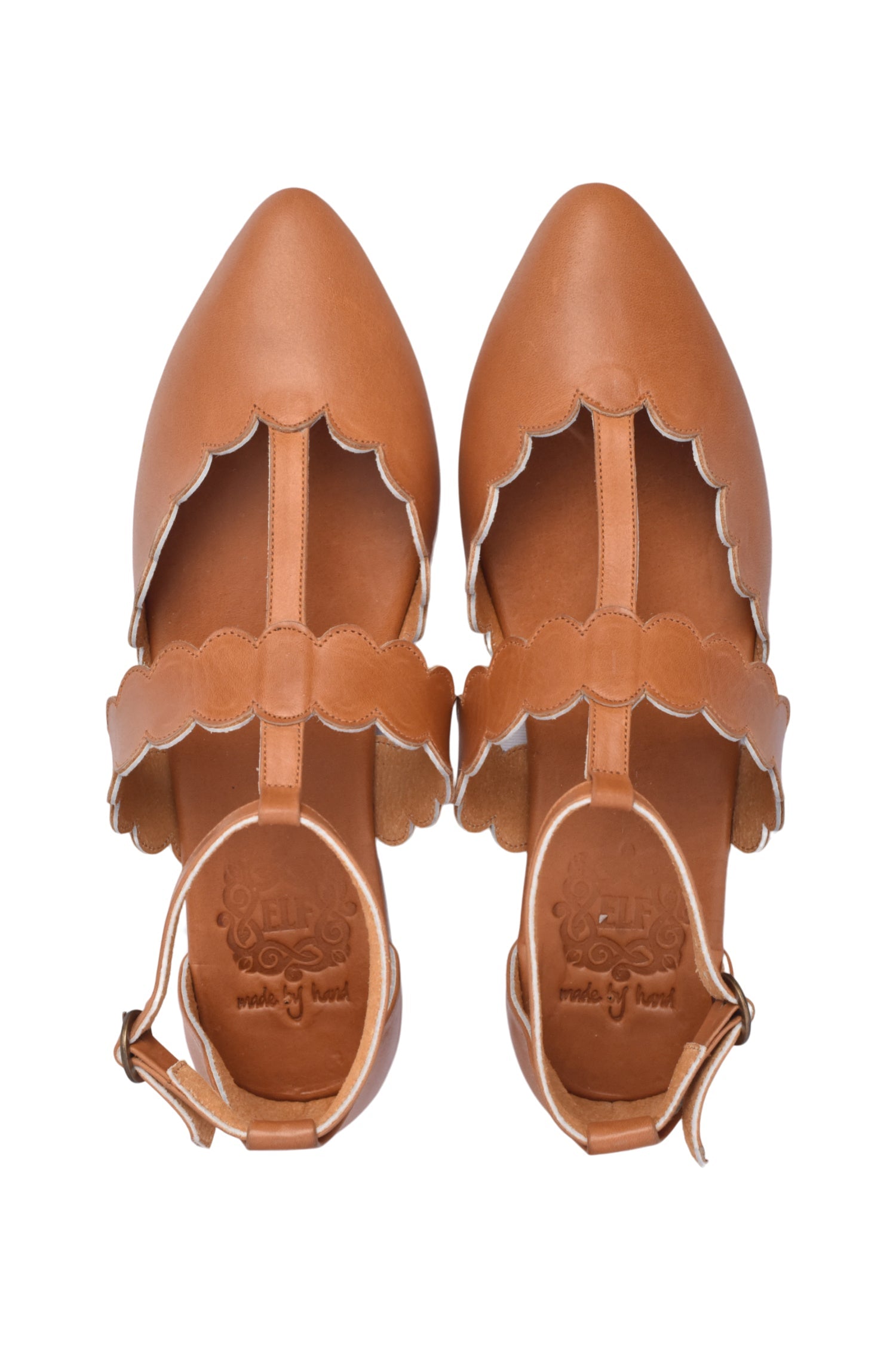 Buy Gardenia Pointy Toe Leather Flats by Bali ELF
