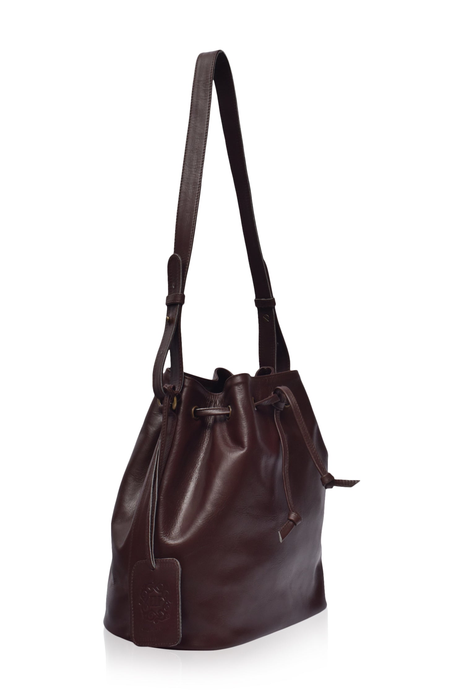 Buy Geneva Drawstring Leather Bag by Bali ELF