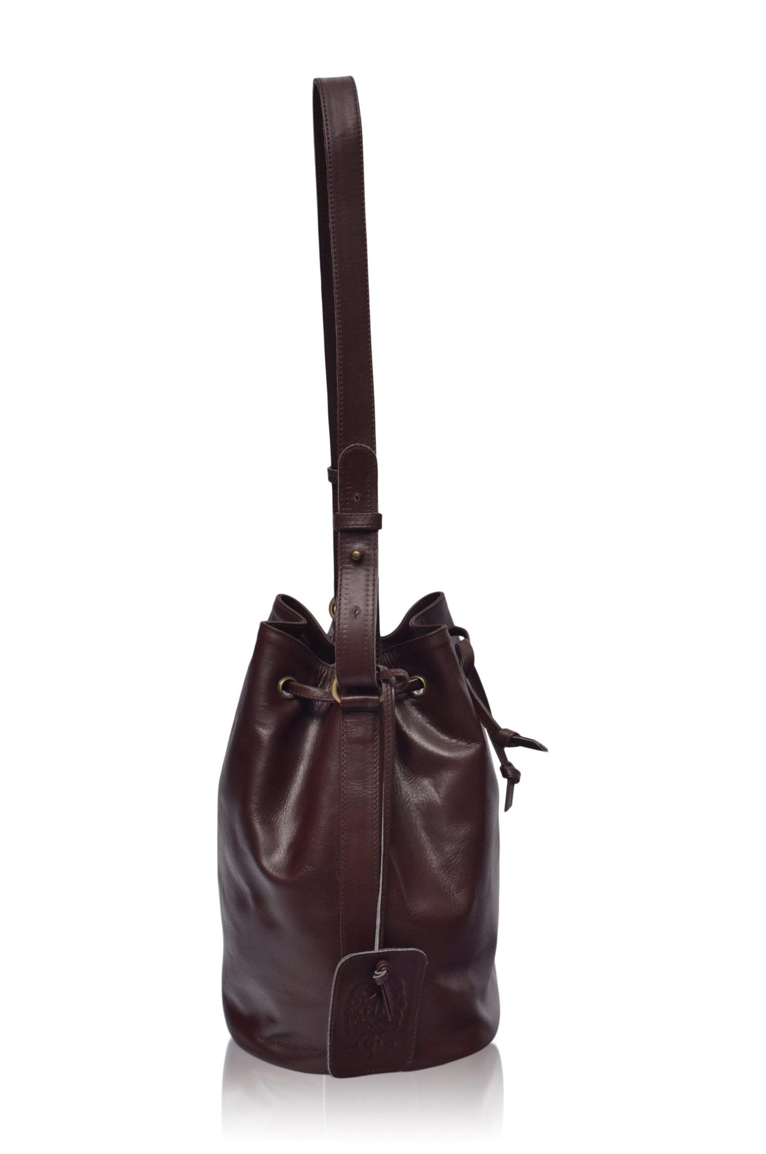 Buy Geneva Drawstring Leather Bag by Bali ELF
