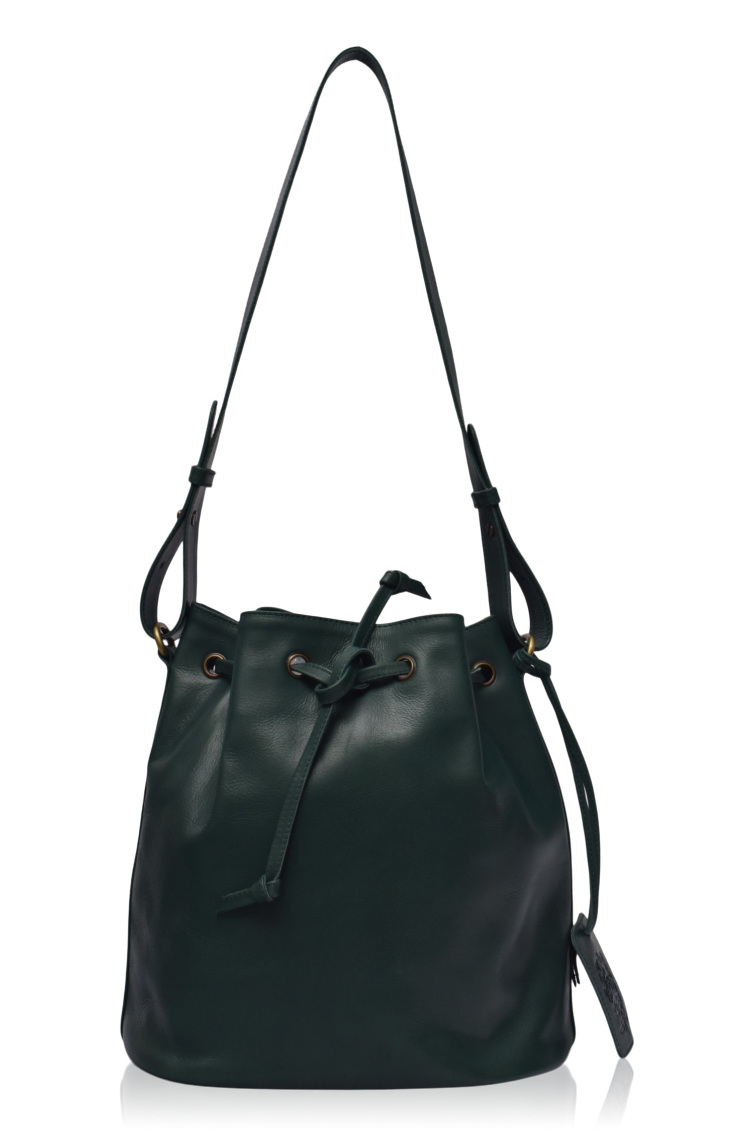 Buy Geneva Drawstring Leather Bag by ELF