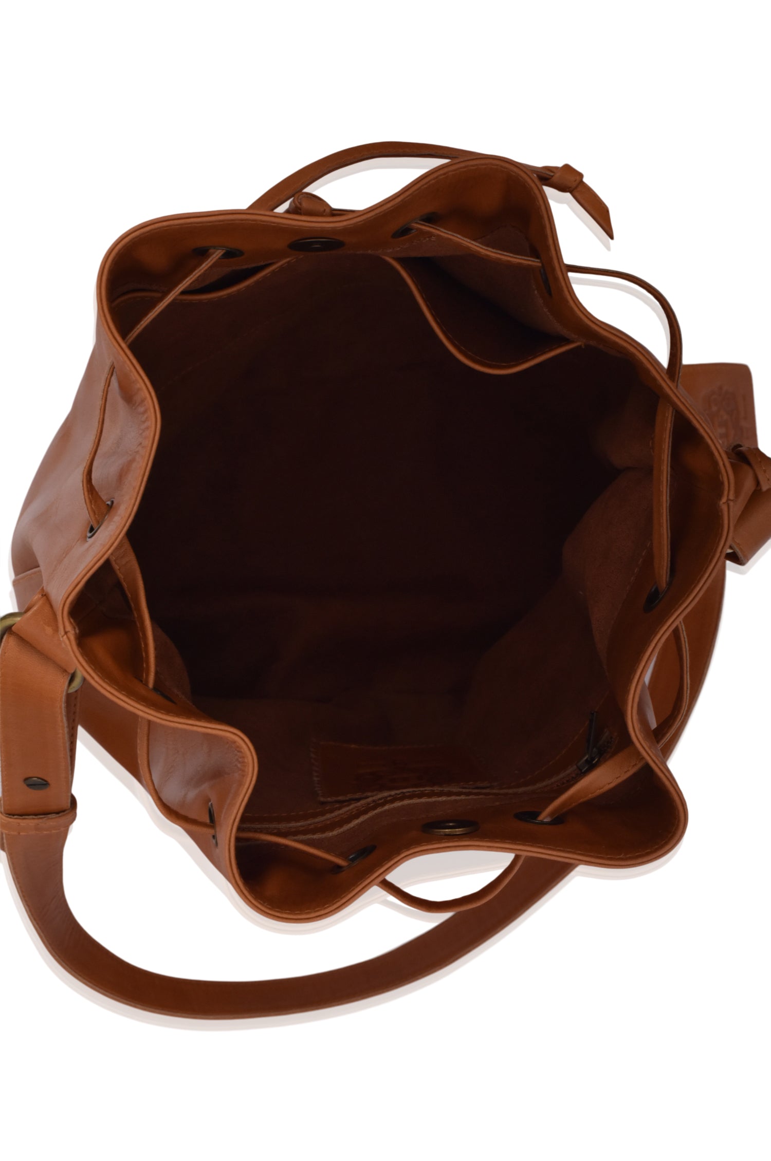 Buy Geneva Drawstring Leather Bag by ELF
