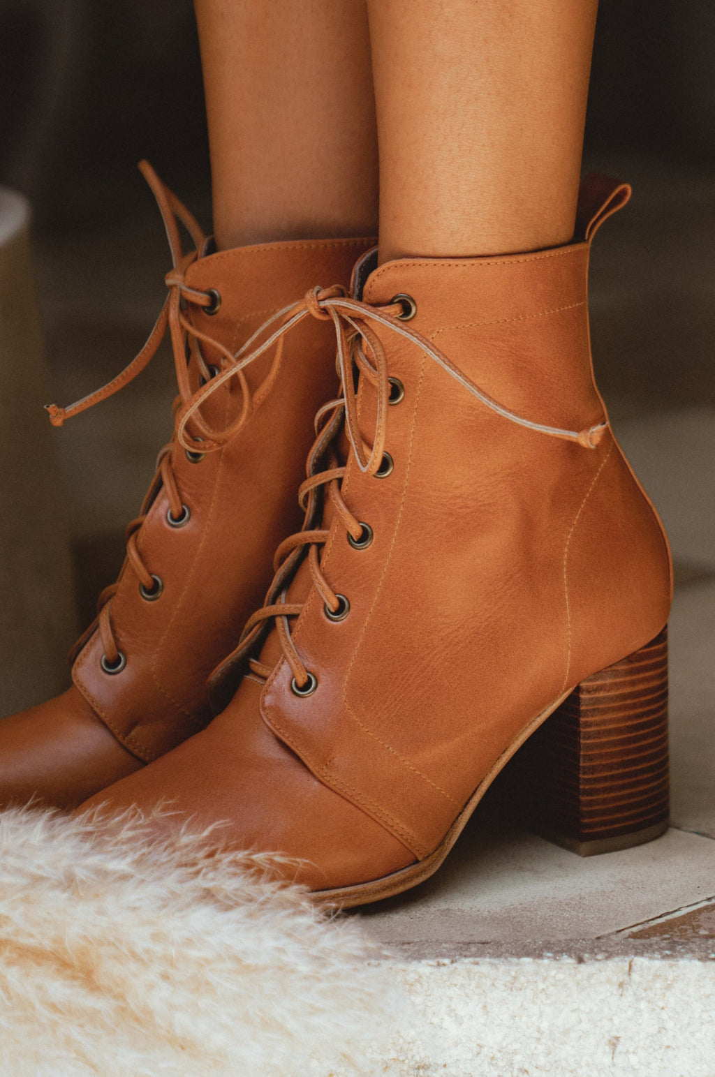 Buy Giselle Leather Heel Booties by Bali ELF