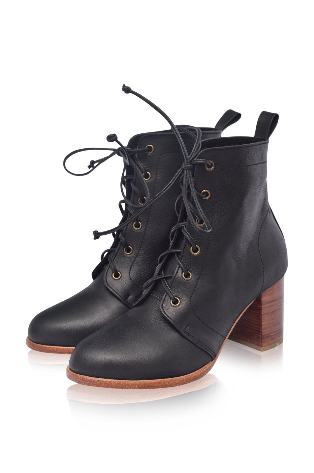 Buy Giselle Leather Heel Booties by Bali ELF