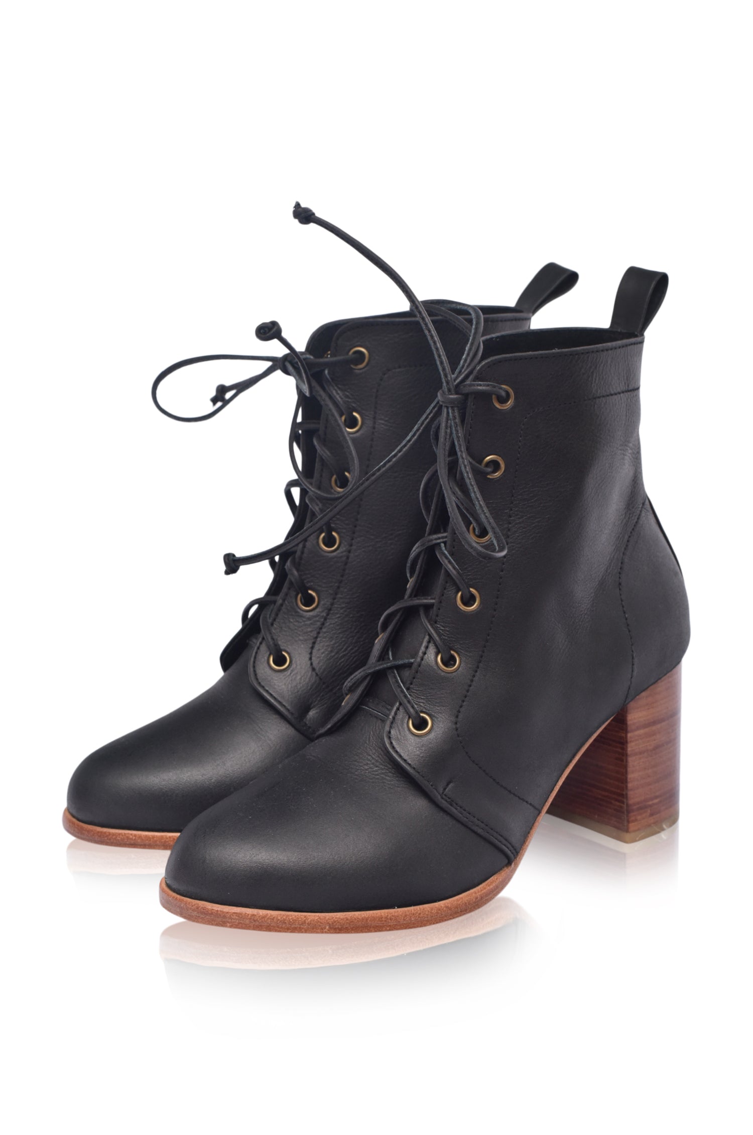 Buy Giselle Leather Heel Booties by Bali ELF