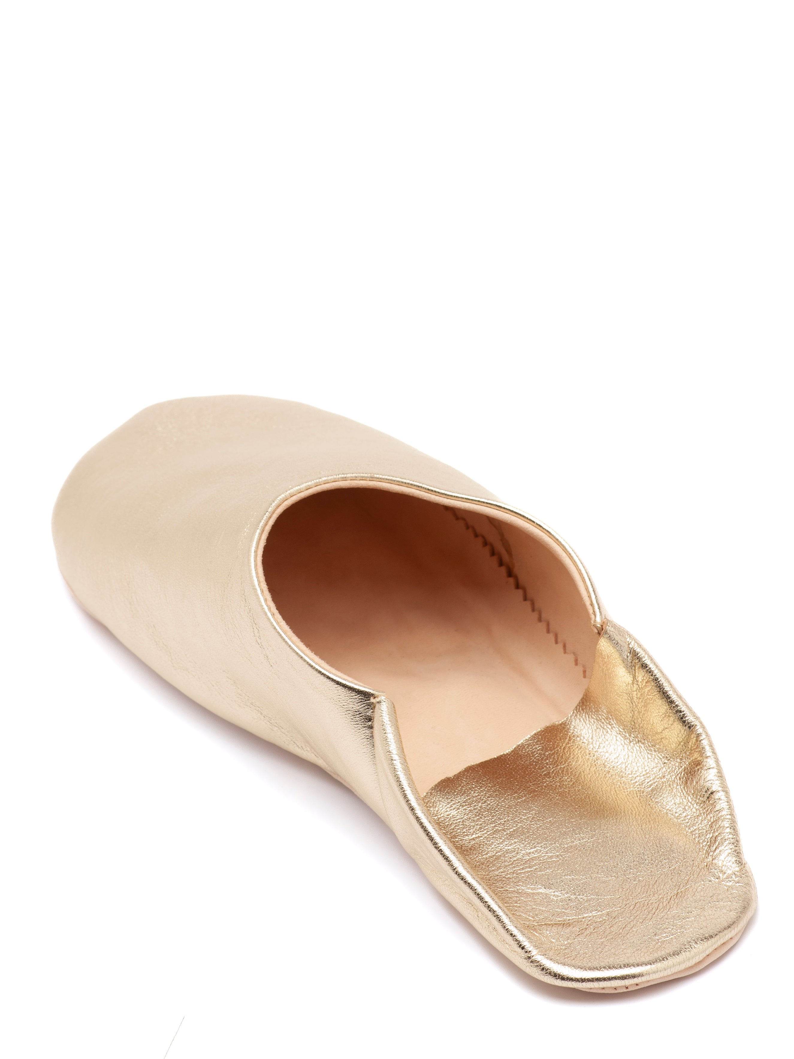 Buy Gold Elegance - Leather Slippers by Choost