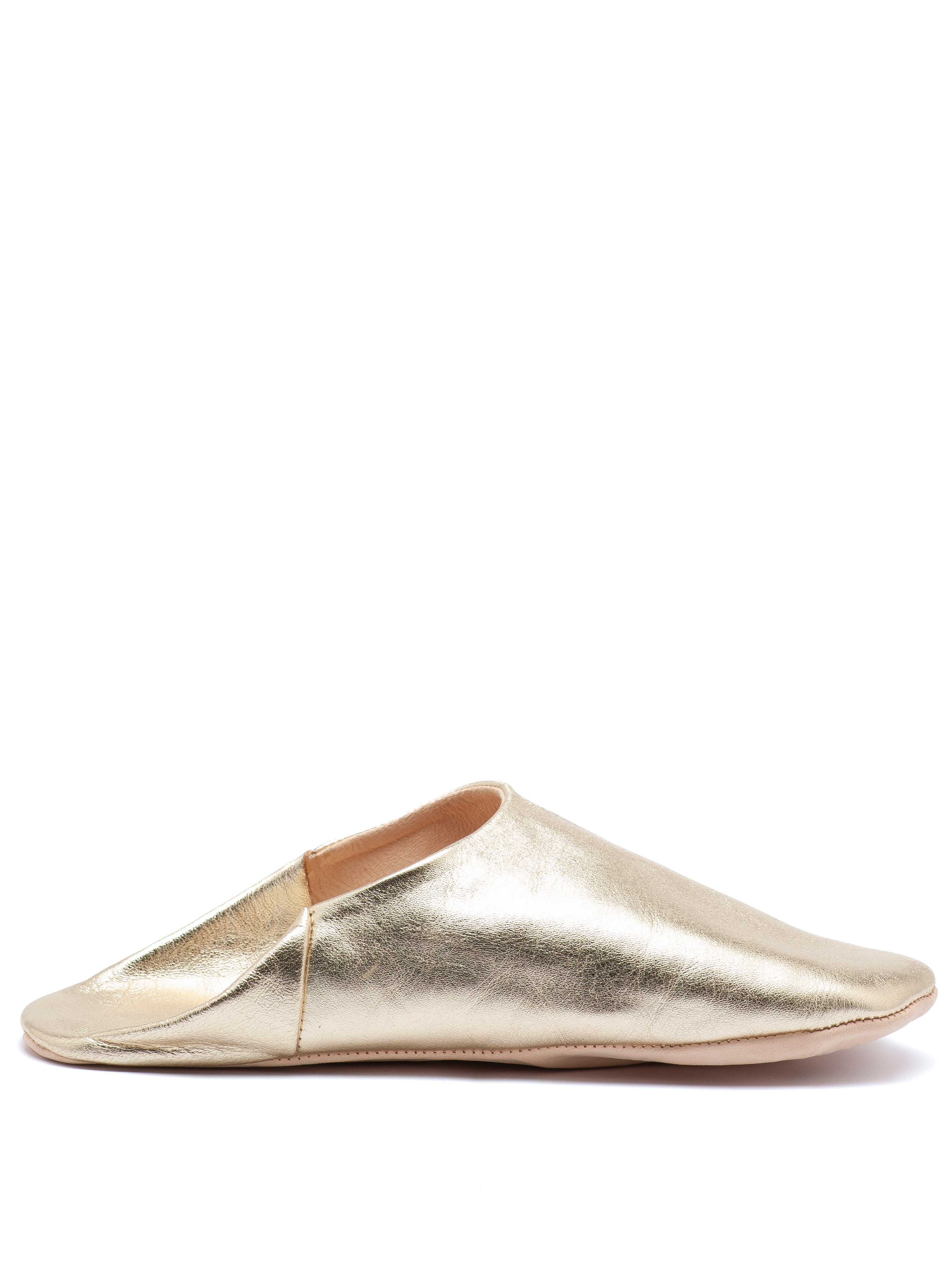 Buy Gold Elegance - Leather Slippers by Choost