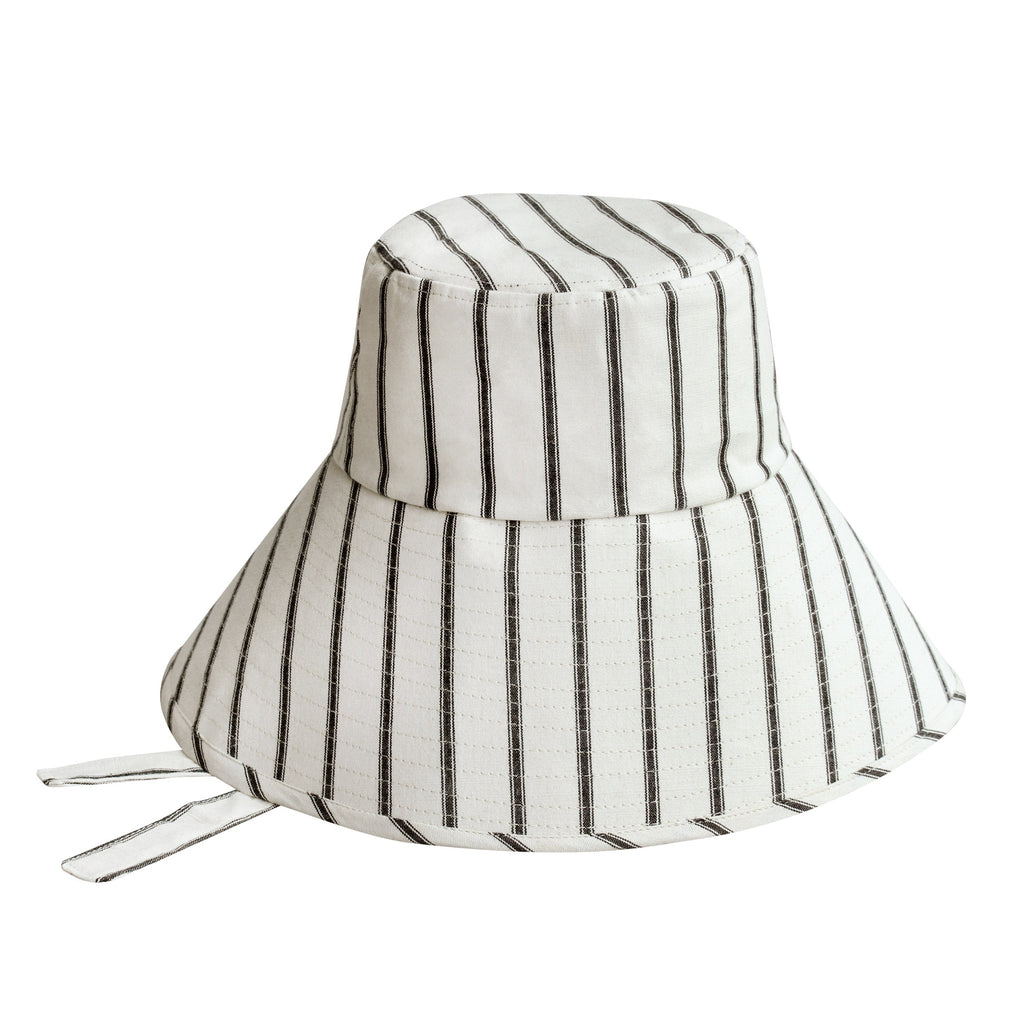 HARPER Handwoven Striped Wide-Brim Hat