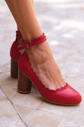 Buy Hermosa Round Heel Leather Pumps by Bali ELF