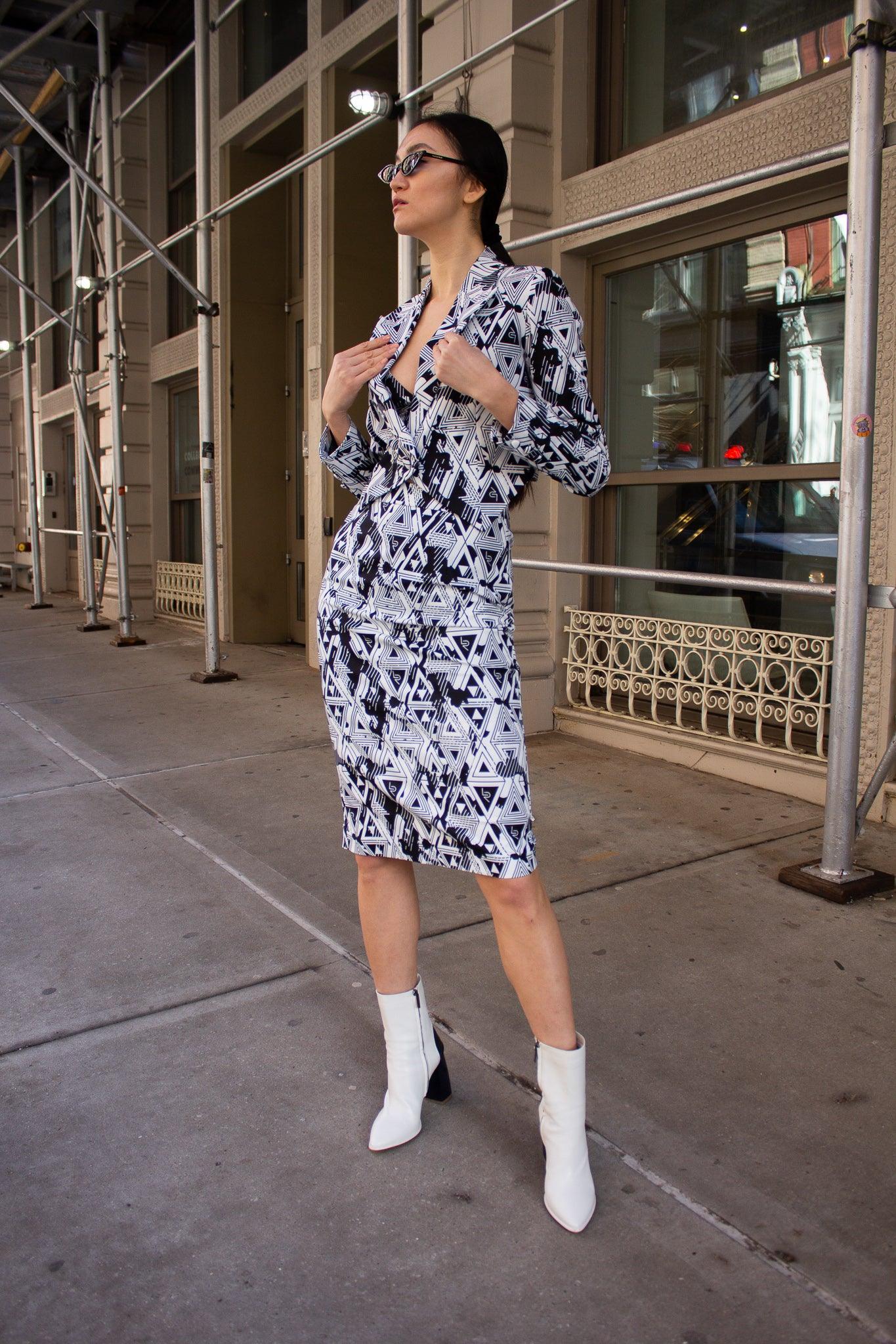 Buy Amour Geometric Pencil Skirt – Stylish Women’s Fitted Skirt by Le Réussi®