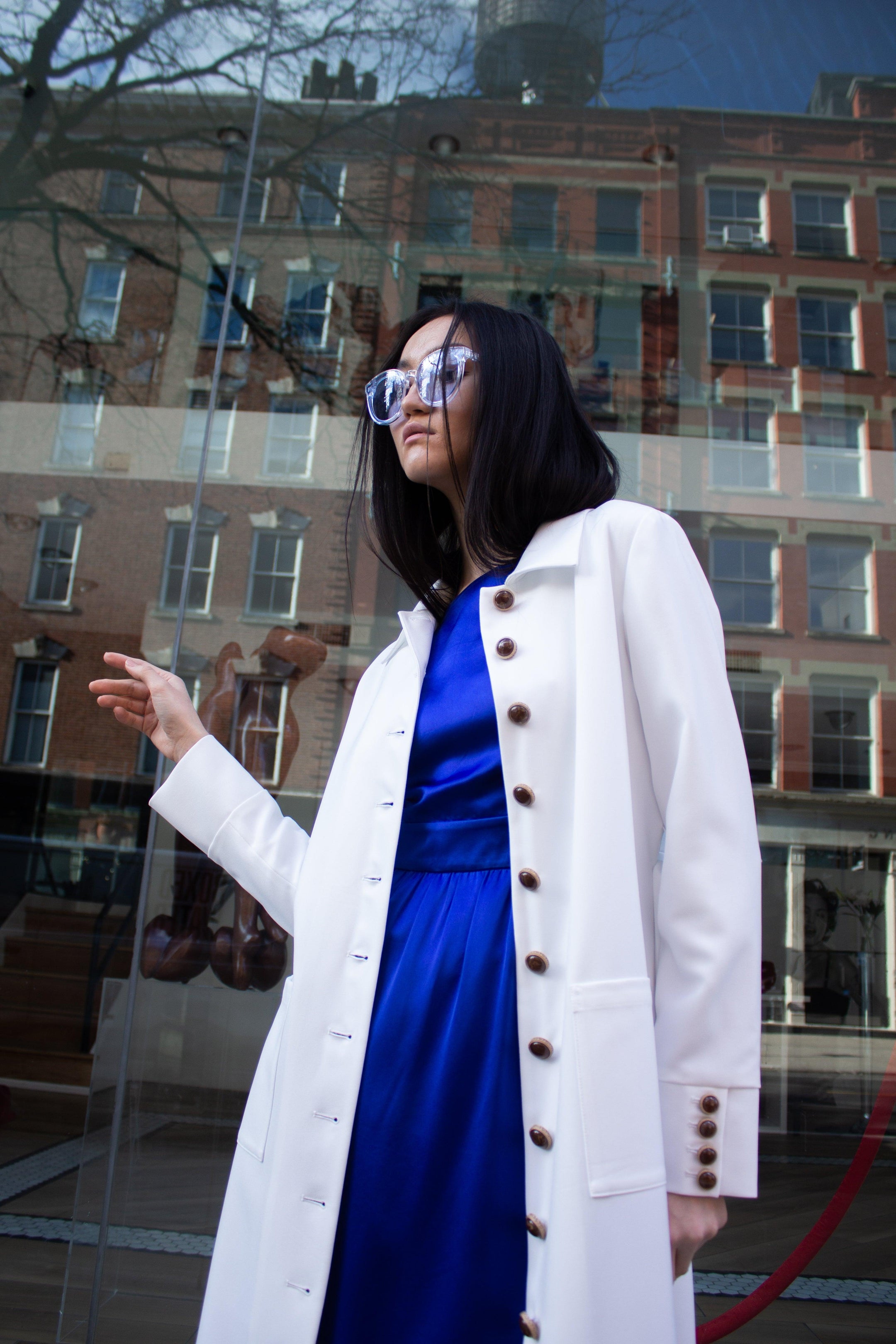 Buy Monique White Coat – Women’s Elegant Long Coat by Le Réussi®