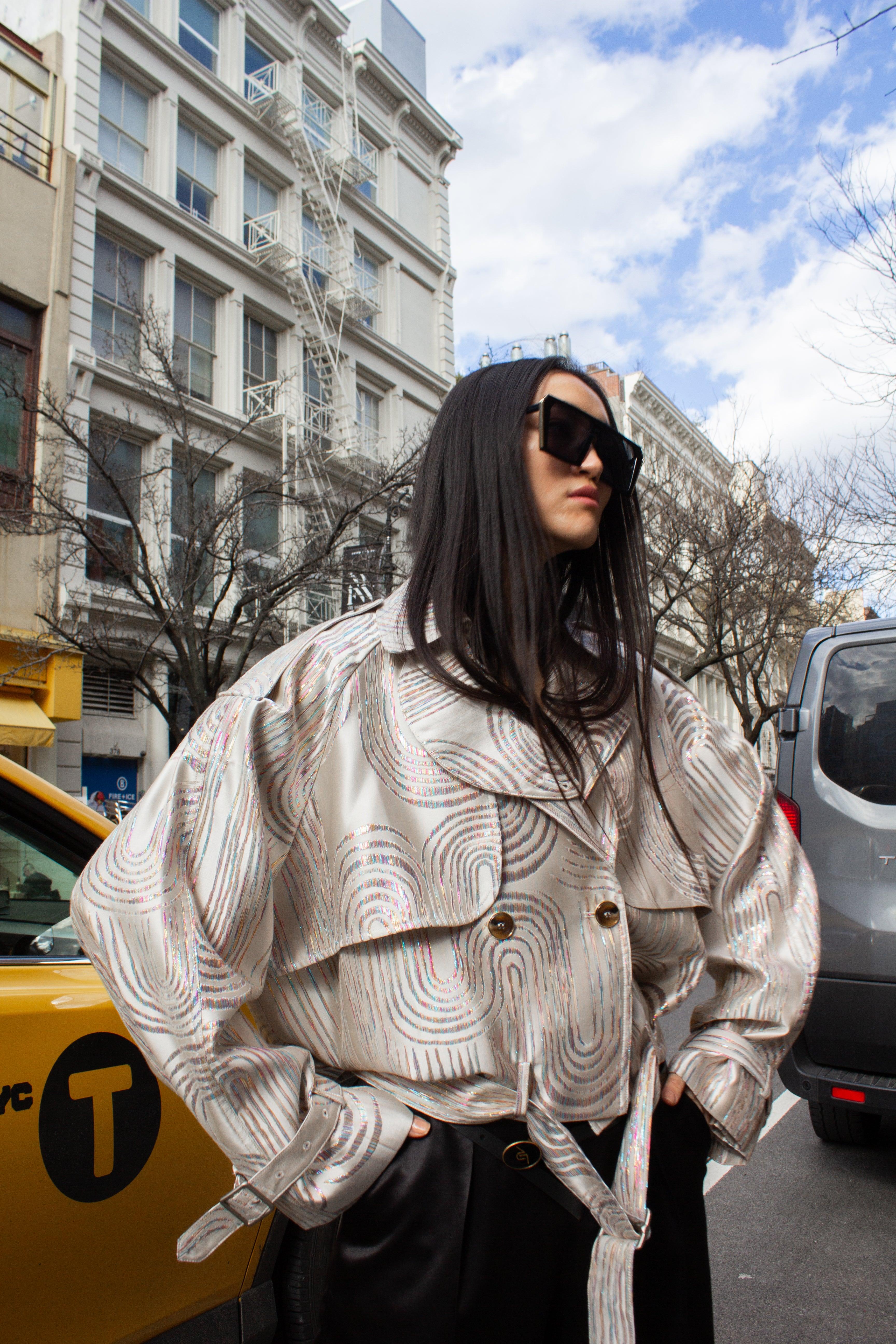 Buy Jacqueline Bomber Jacket in Beige – Stylish Women's Bomber Coat by Le Réussi®