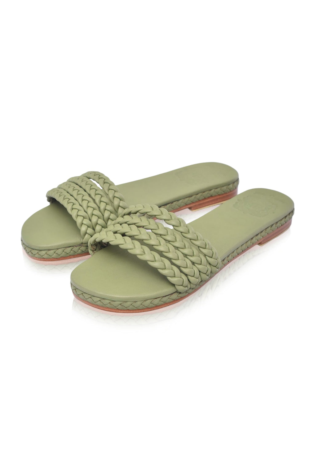 Buy Iris Braided Leather Slides by Bali ELF