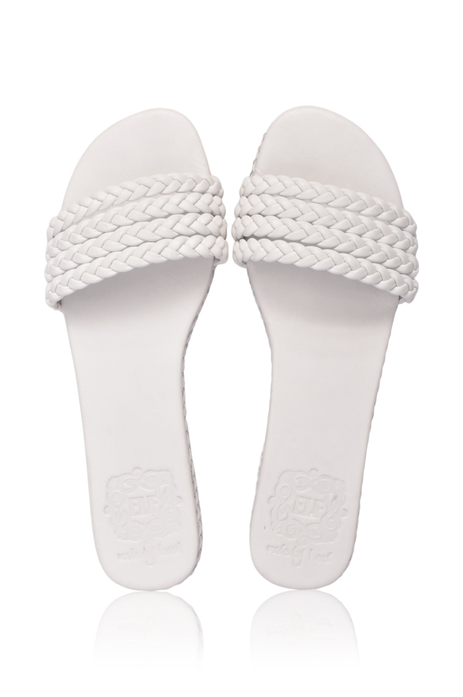 Buy Iris Braided Leather Slides by Bali ELF