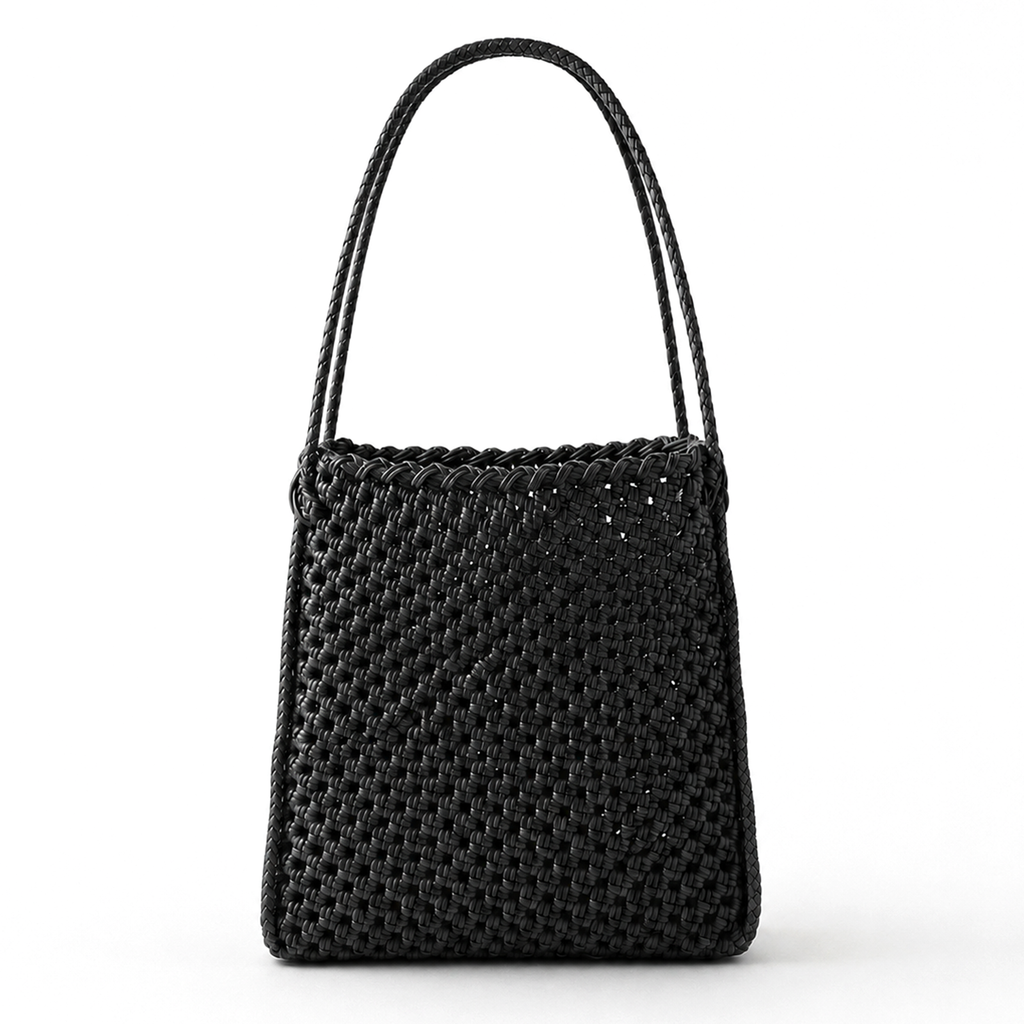 Julian Recycled Market Tote Bag in Black