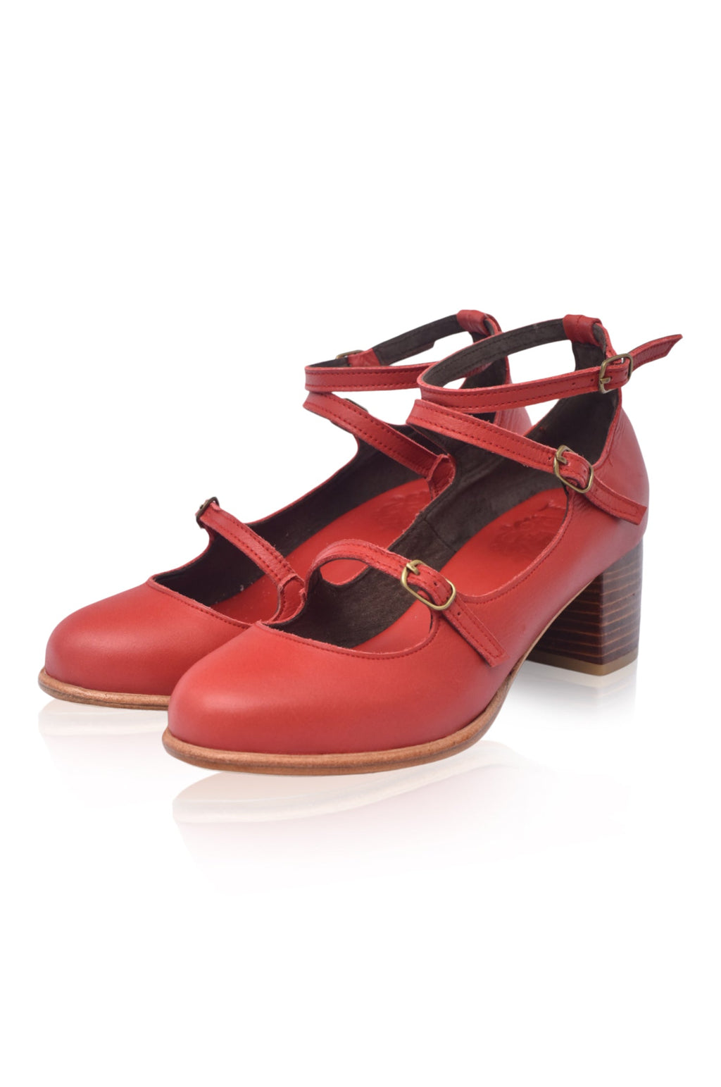 Buy Jardin Block Heel Leather Pumps by Bali ELF