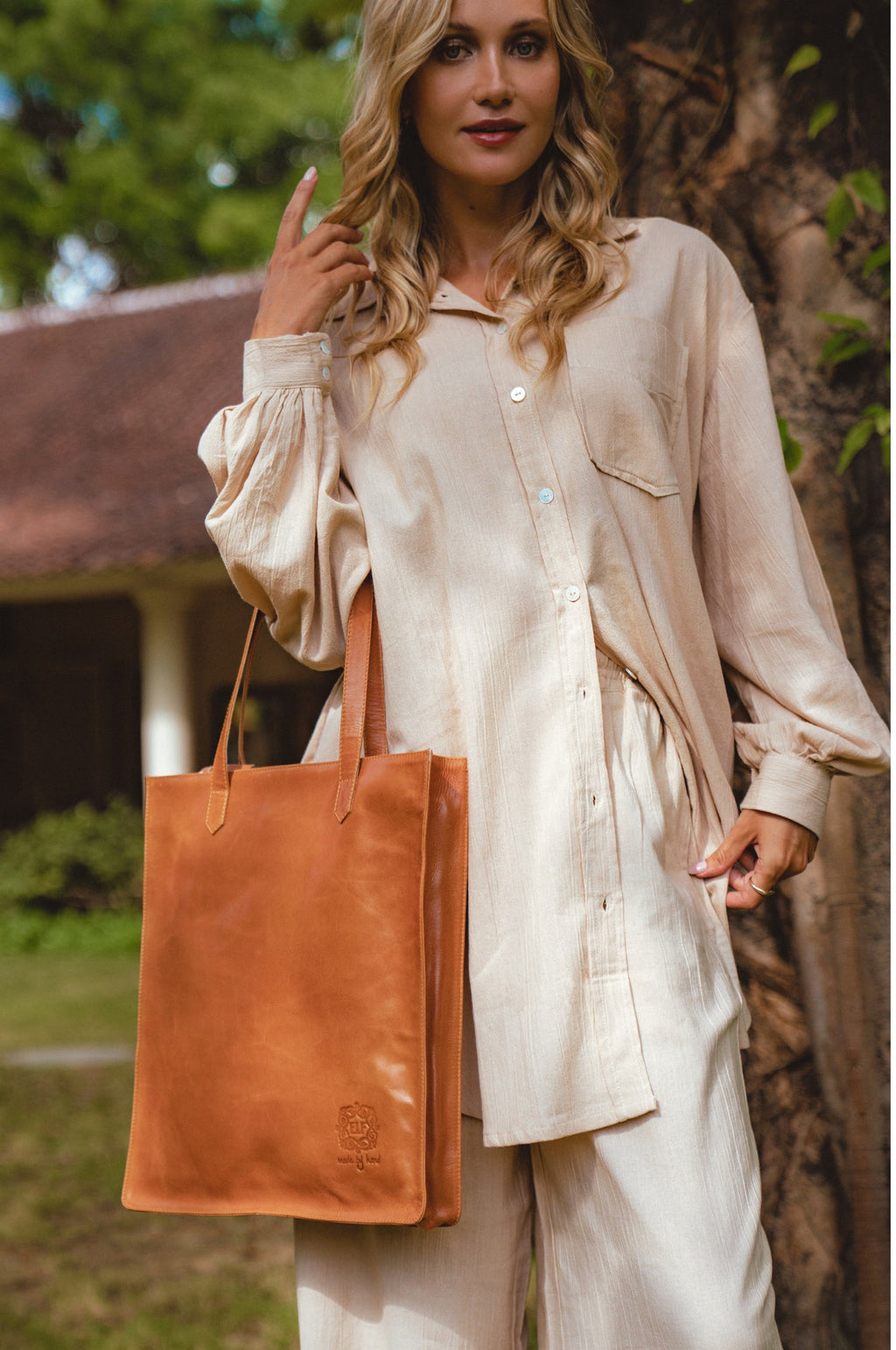 Buy Lifestyle Leather Tote Bag by Bali ELF