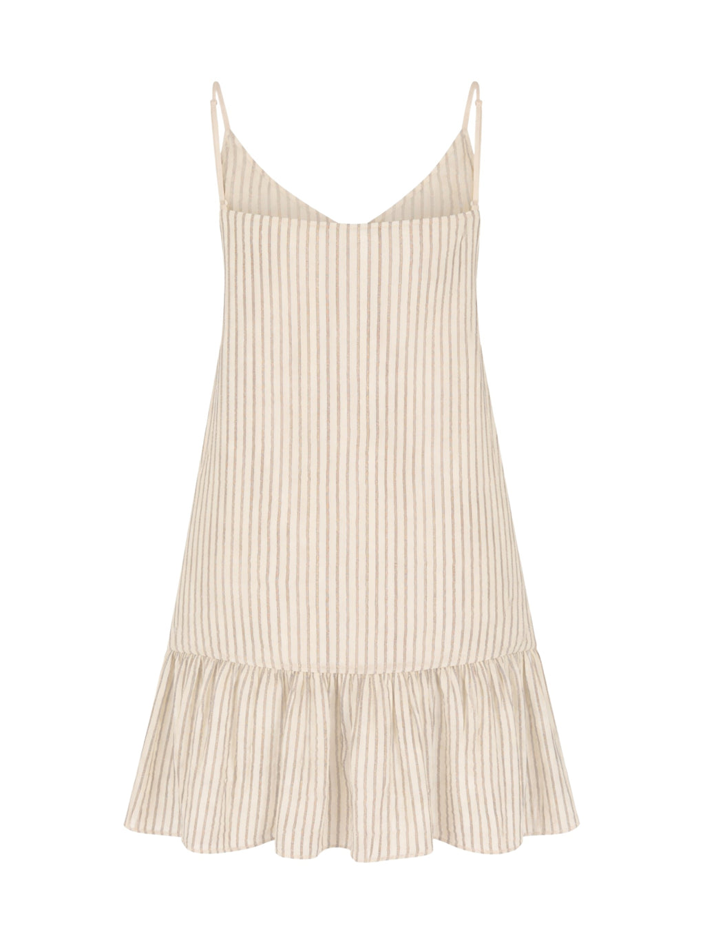 Liv Mini Ruffle Dress - Khaki Green Stripes