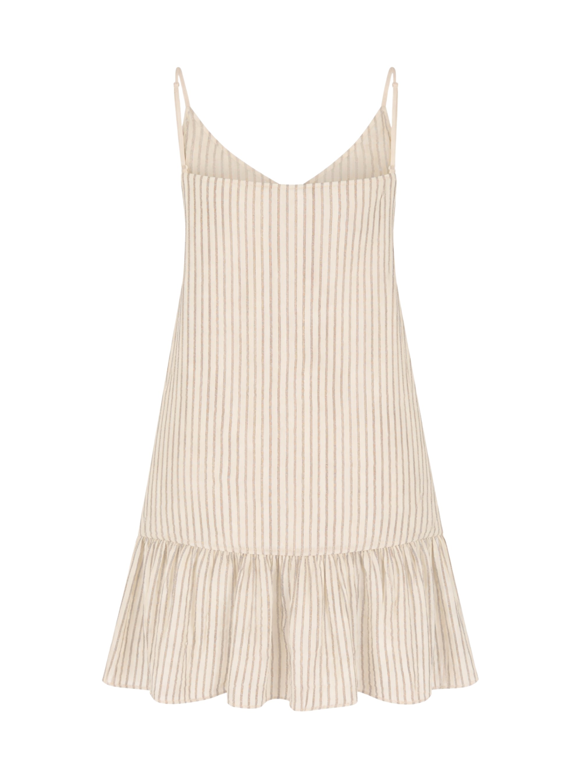 Liv Mini Ruffle Dress - Khaki Green Stripes