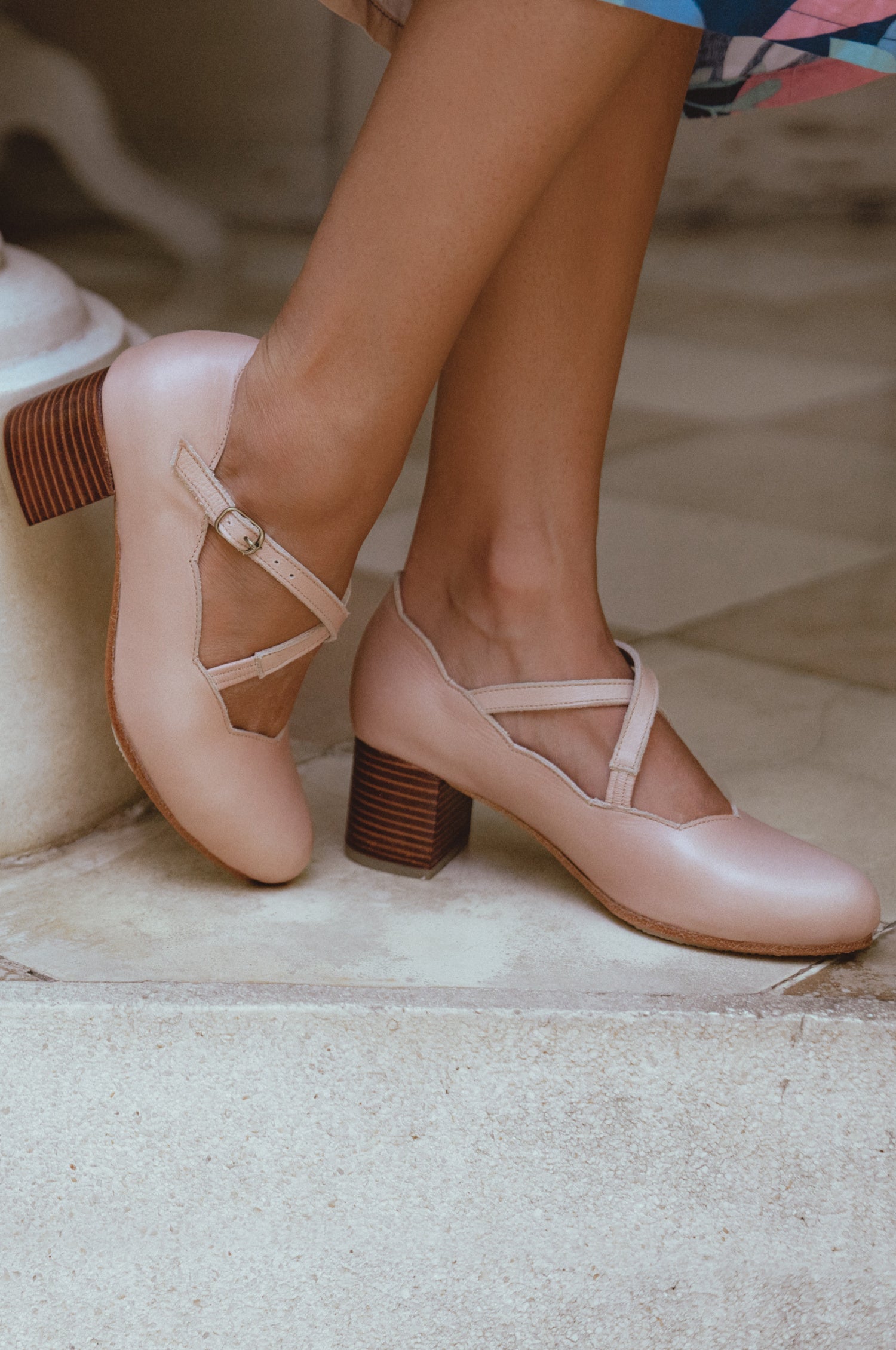 Buy Lotus Criss Cross Leather Heels by Bali ELF