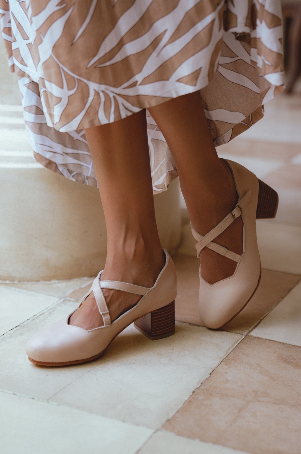 Buy Lotus Criss Cross Leather Heels by Bali ELF