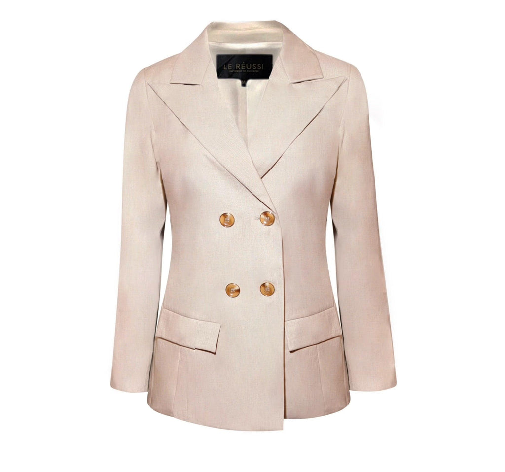 Buy Louise Double-Breasted Wool Blazer – Women’s Classic Style by Le Réussi®