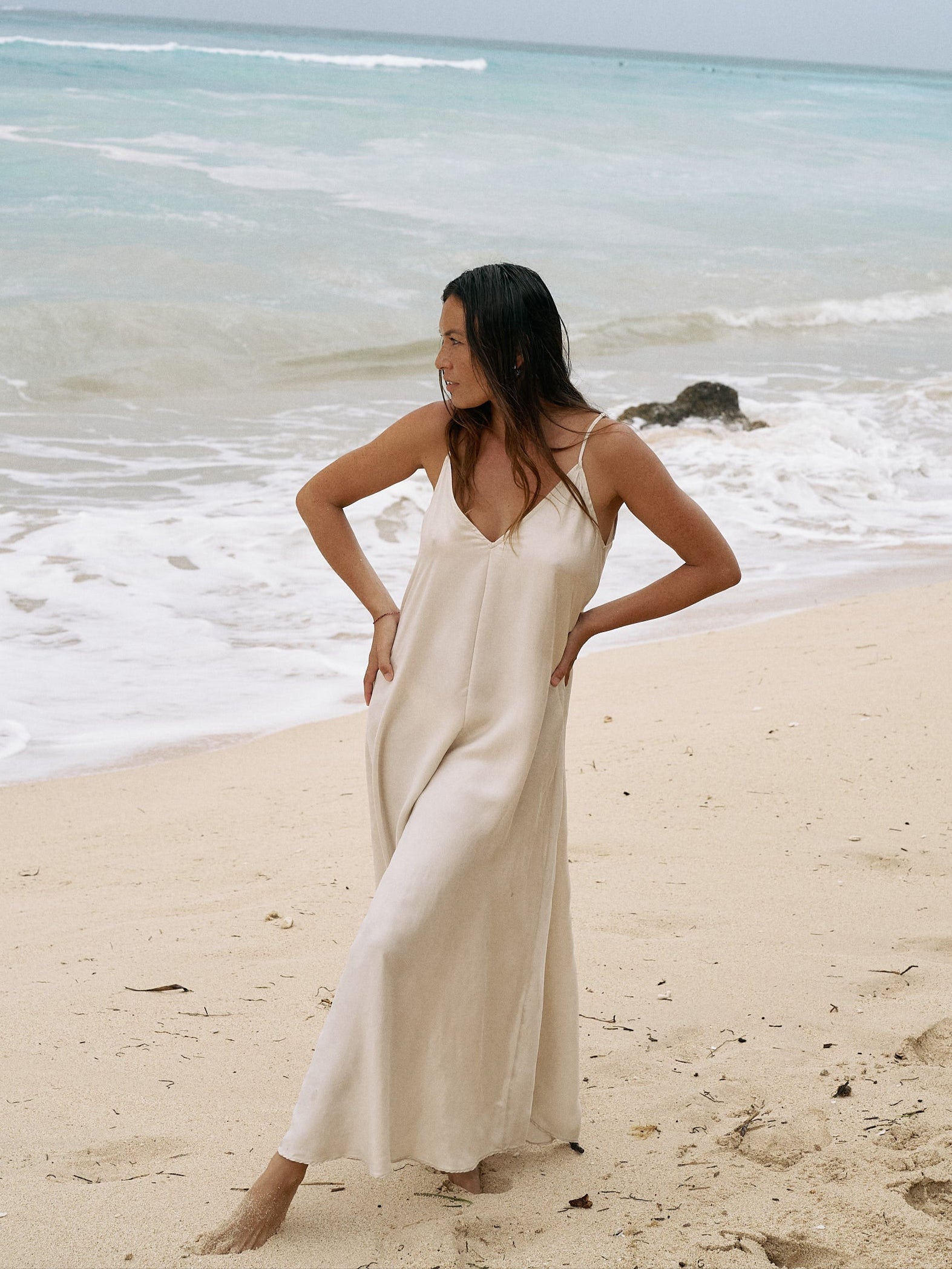 Buy Lucid Flow Maxi Dress - Sand by The Handloom