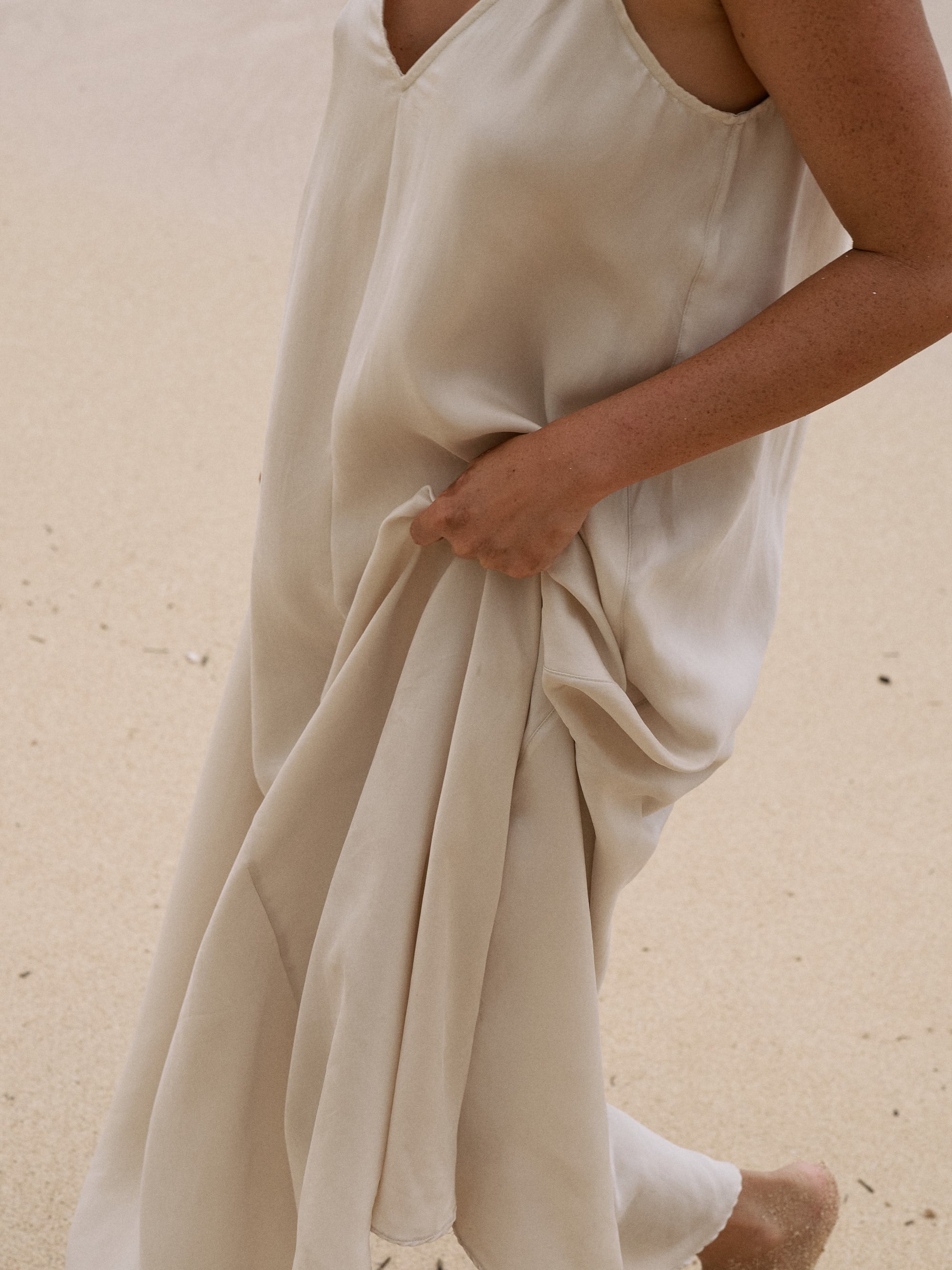 Buy Lucid Flow Maxi Dress - Sand by The Handloom