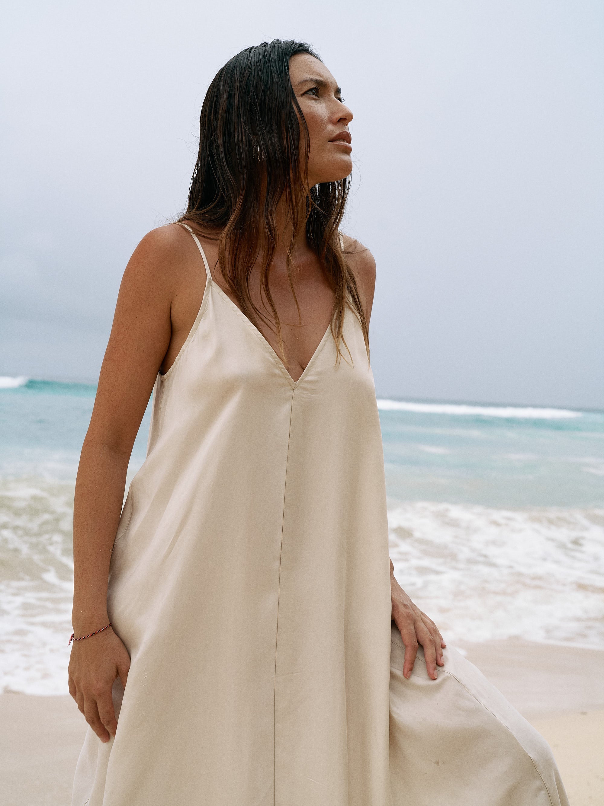 Buy Lucid Flow Maxi Dress - Sand by The Handloom