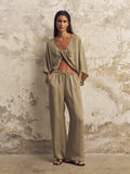 Lucid Knot Top - Khaki Green